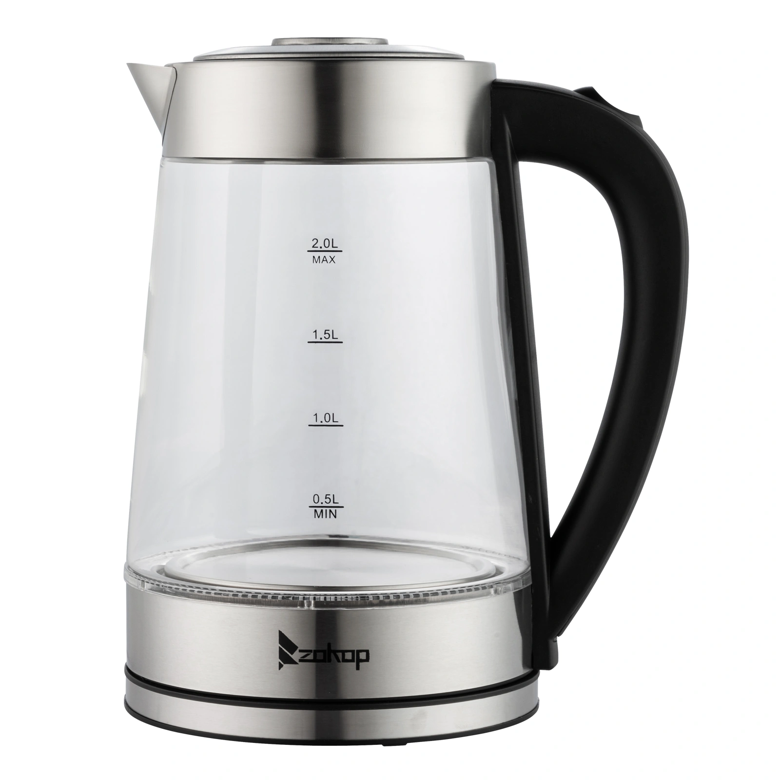 HD-250 Electric Kettle 2L Blue Glass 2000W 220V Fast Boiling Water Heater