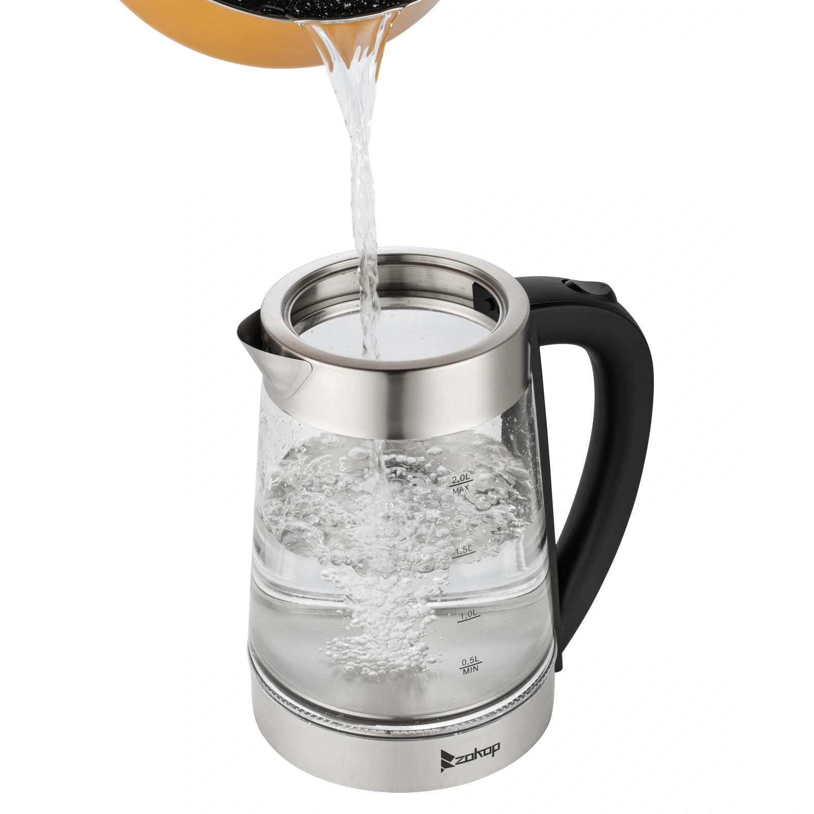 HD-250 Electric Kettle 2L Blue Glass 2000W 220V Fast Boiling Water Heater view 13