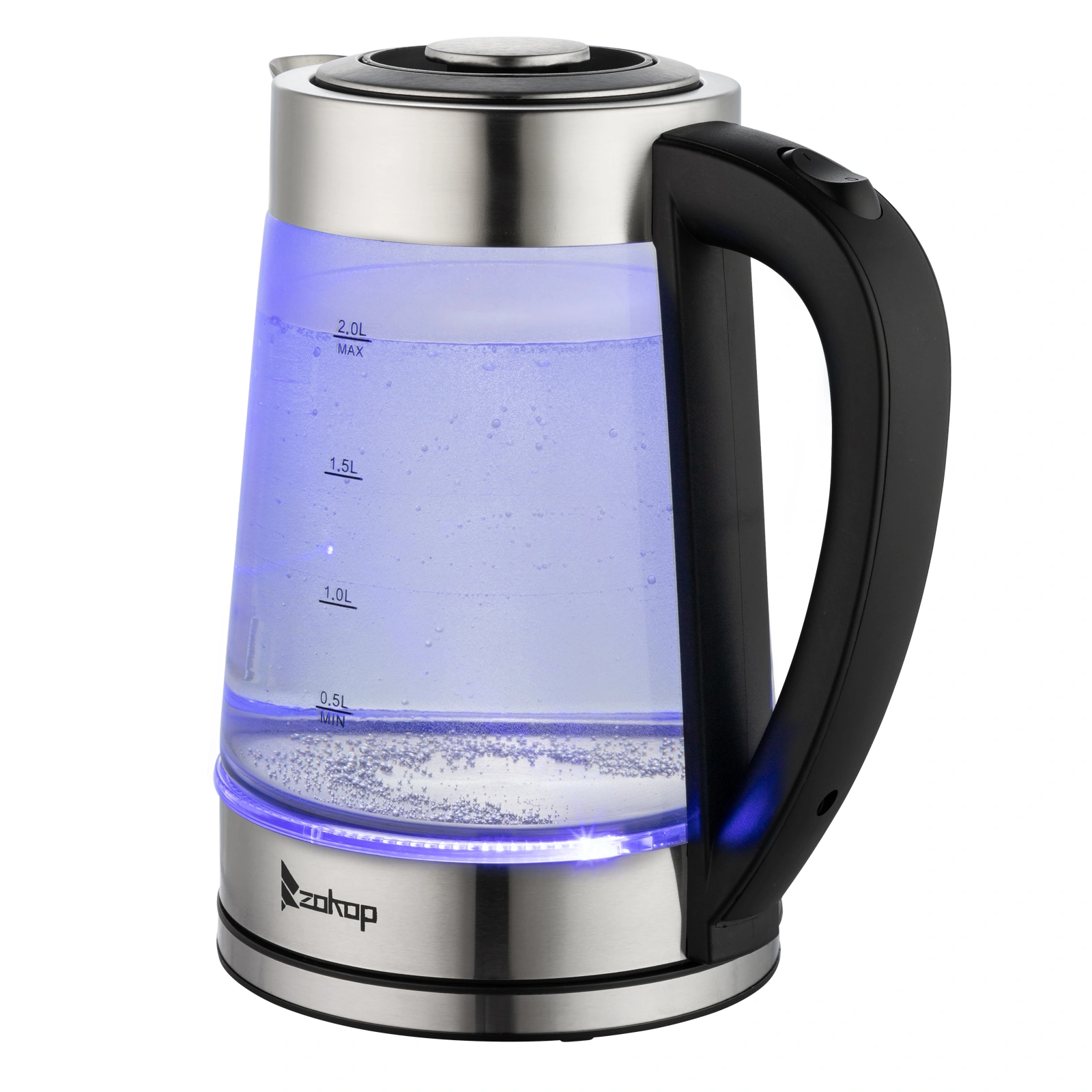 HD-250 Electric Kettle 2L Blue Glass 2000W 220V Fast Boiling Water Heater view 20