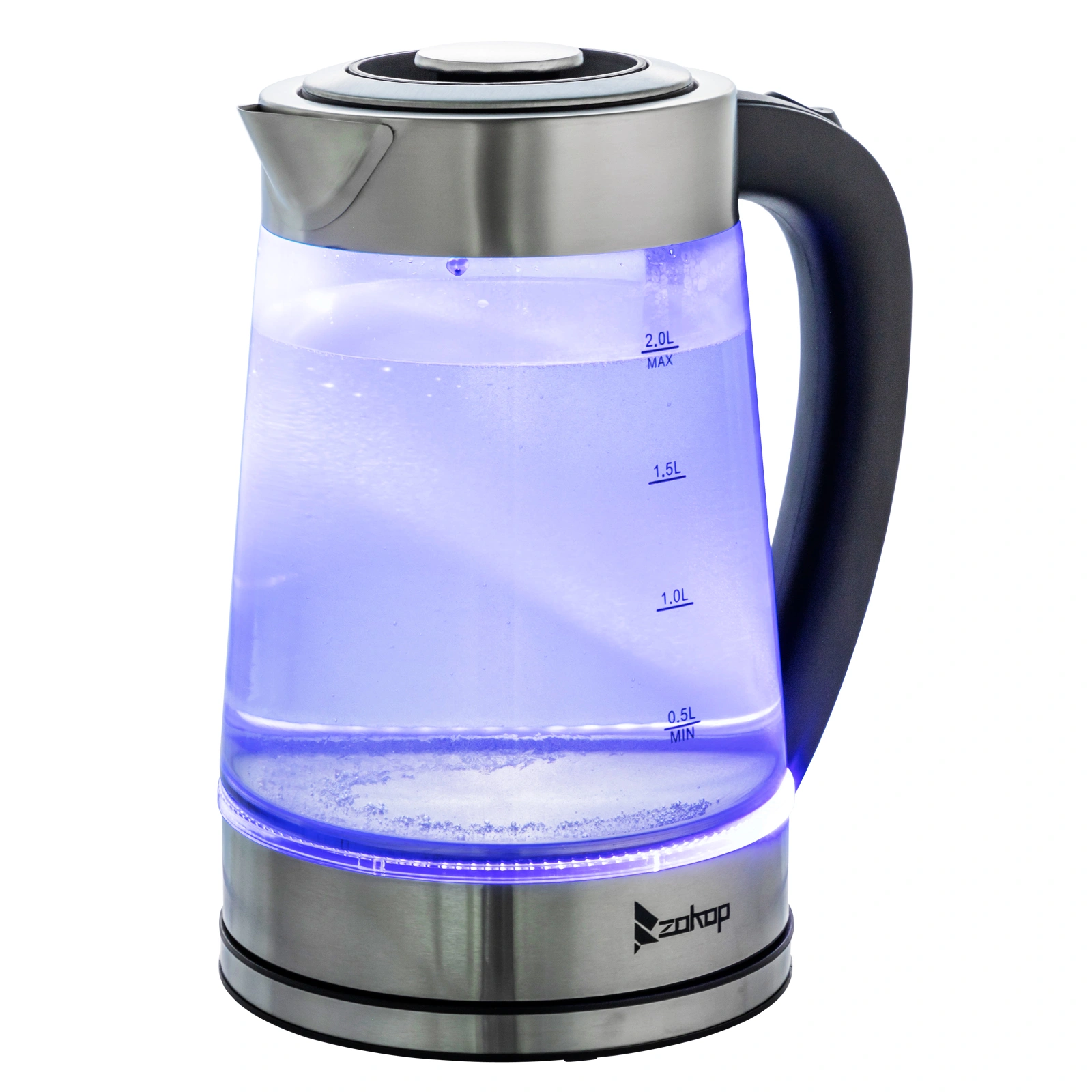 HD-250 Electric Kettle 2L Blue Glass 2000W 220V Fast Boiling Water Heater view 22