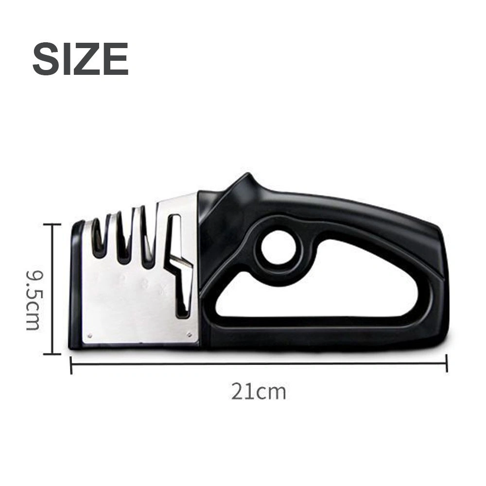 4-in-1 Diamond Knife Sharpener for Kitchen Knives & Scissors, Precision Stone Grinder Sharpening Tool view 4