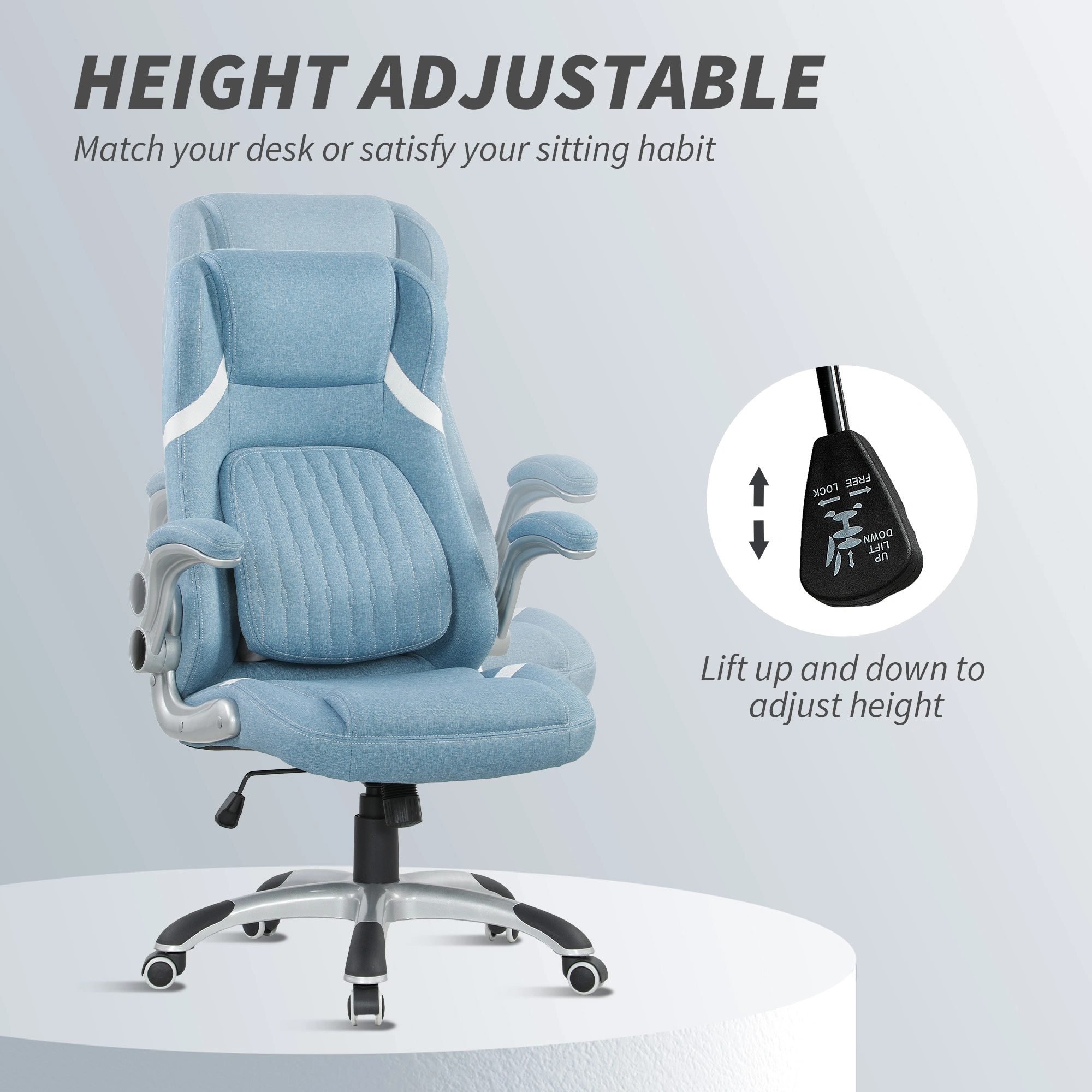 Premium Ergonomic Office Chair with Massage Feature - Adjustable Height Swivel Task Chair for Home & Office Use view 2