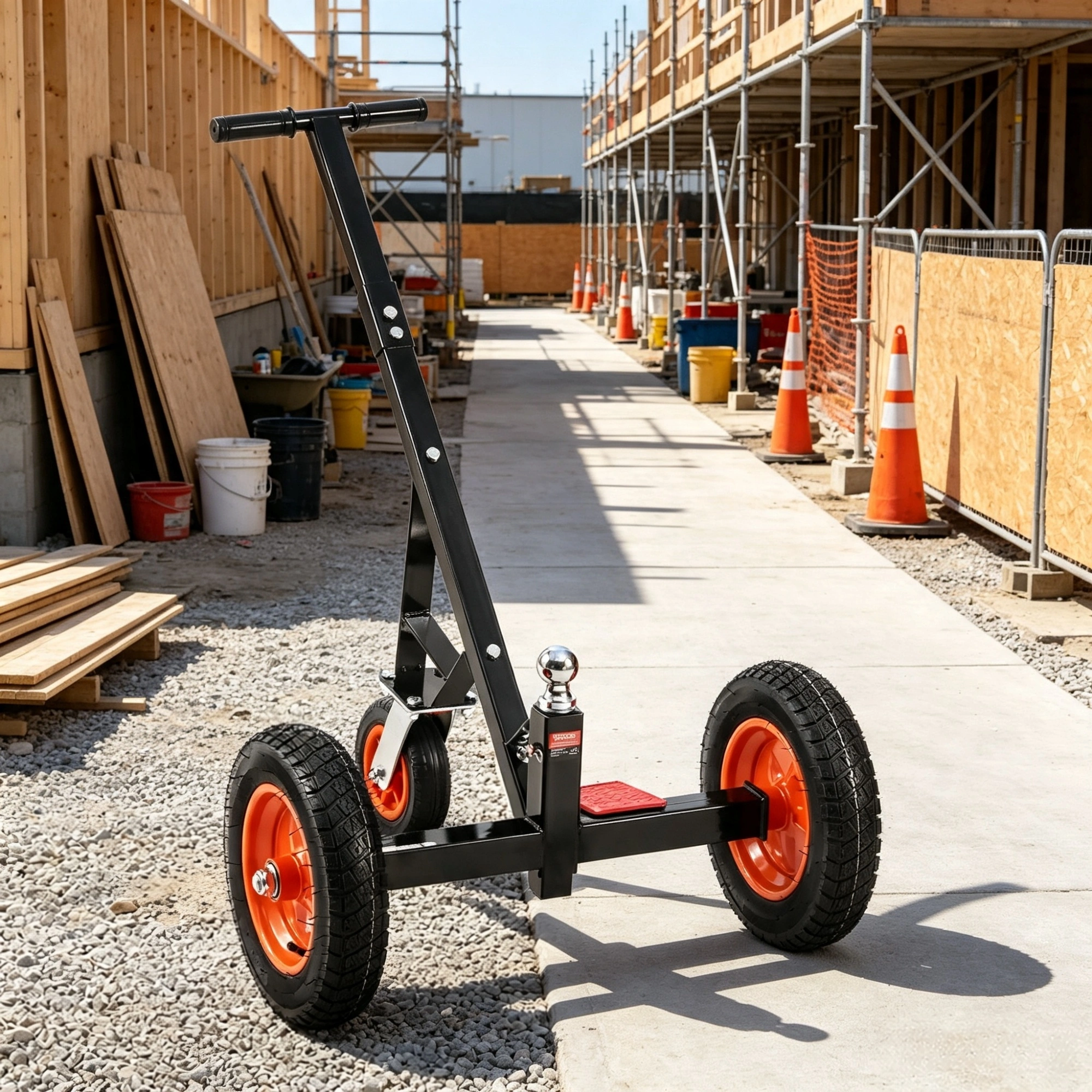 Trailer Dolly 1000 Lbs Tongue Weight, Carbon Steel Mover with 2" Ball & 14" Pneumatic Tires, Portable RV Tow Dolly view 6
