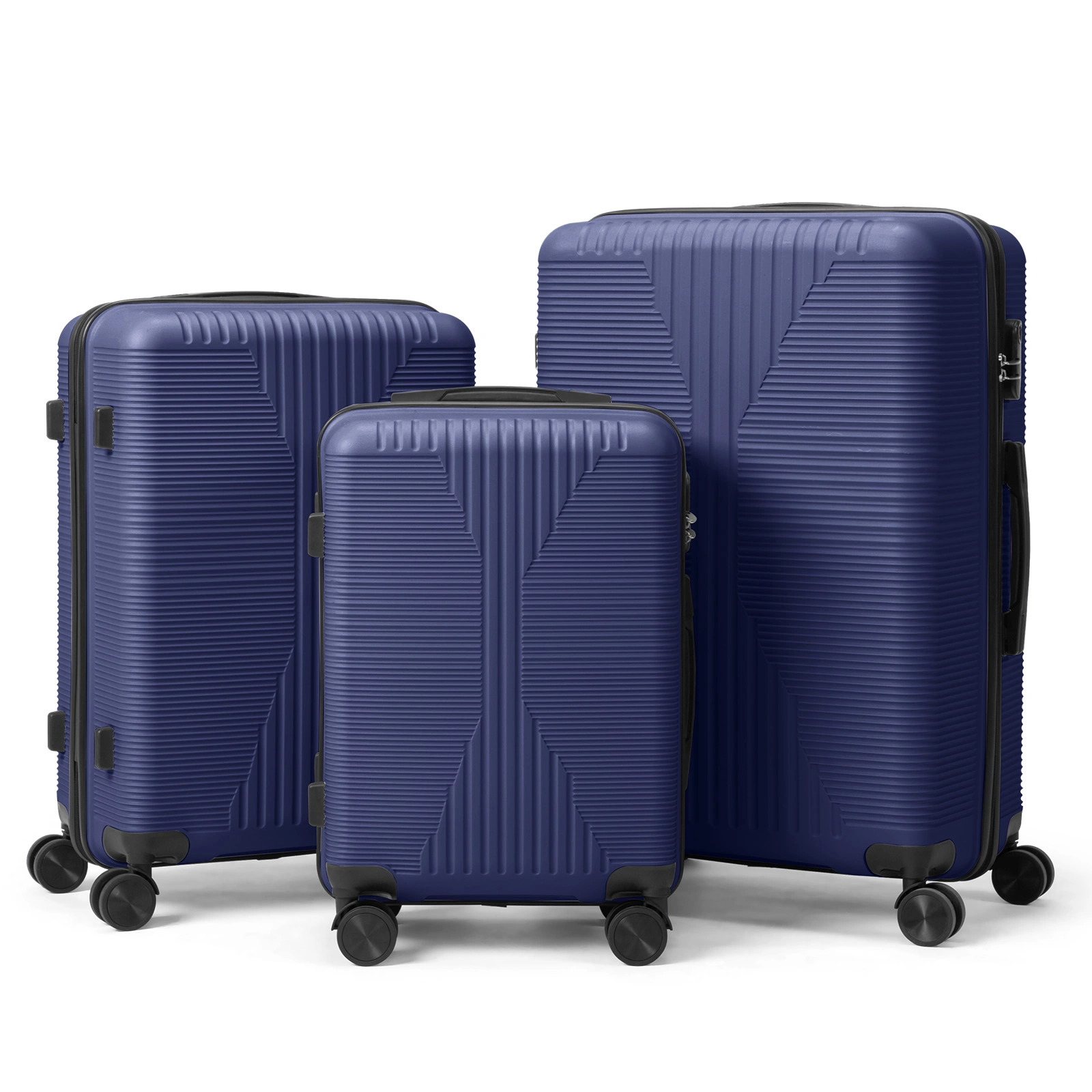PP Trolley Case 20in 24in 28in 3PCS Suitcase Set Navy Blue view 13