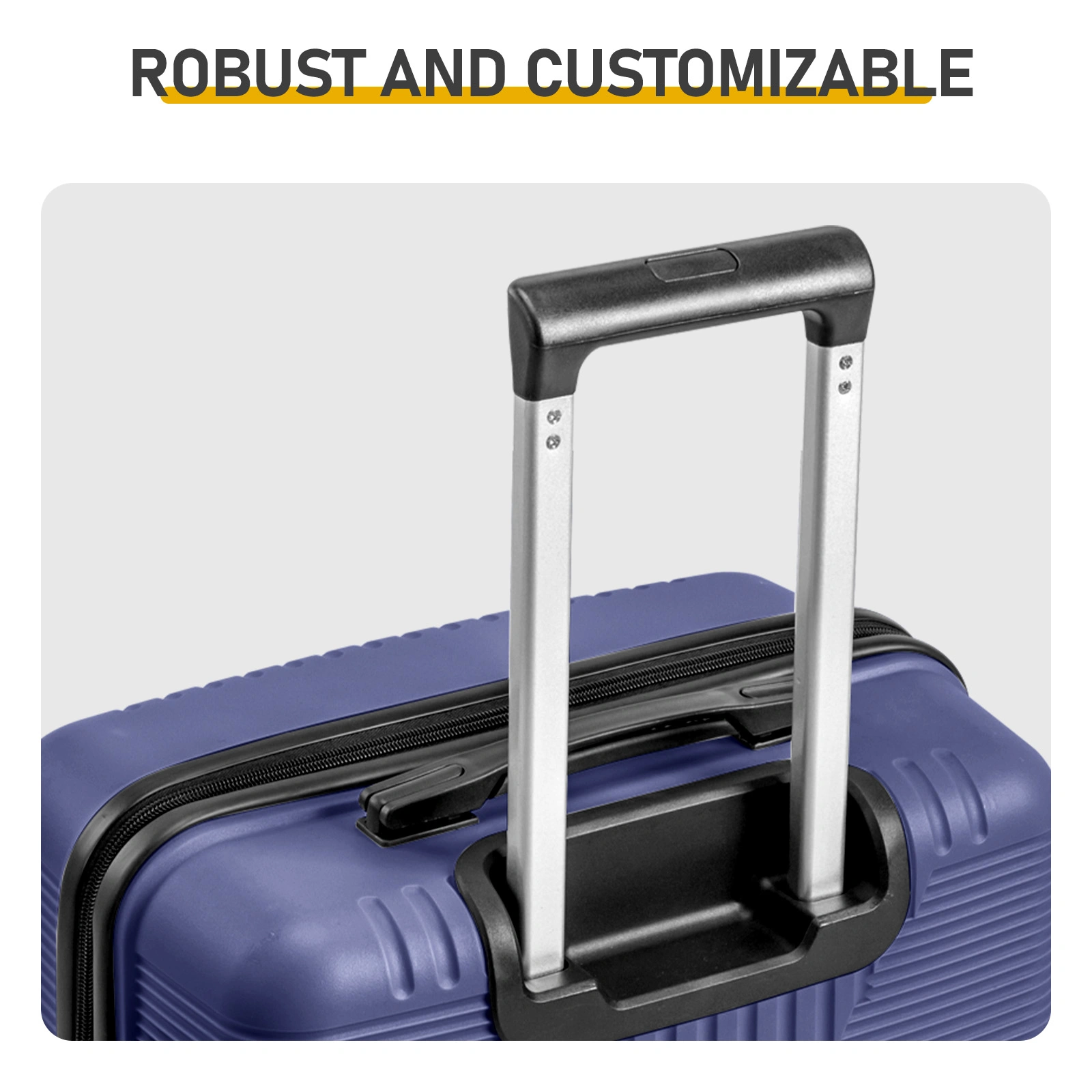 PP Trolley Case 20in 24in 28in 3PCS Suitcase Set Navy Blue view 7
