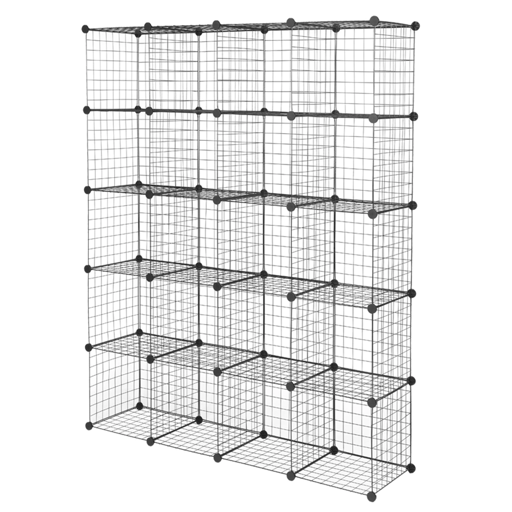 20-Cube Organizer Cube Storage Storage Shelves Wire Cube Storage Origami Shelves Metal Grid Multifunction Shelving Unit Modular Cubbies Organizer Bookcase view 5