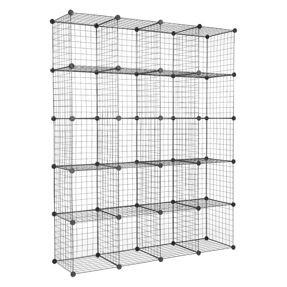 20-Cube Organizer Cube Storage Storage Shelves Wire Cube Storage Origami Shelves Metal Grid Multifunction Shelving Unit Modular Cubbies Organizer Bookcase view 6