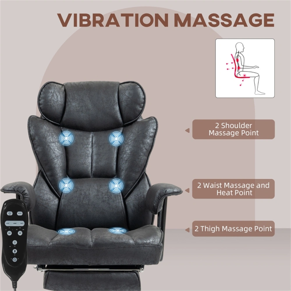 Ergonomic Office Chair with Massage, High Back Desk Chair, Lumbar Support, Reclining Computer Chair for Home Workspace view 3