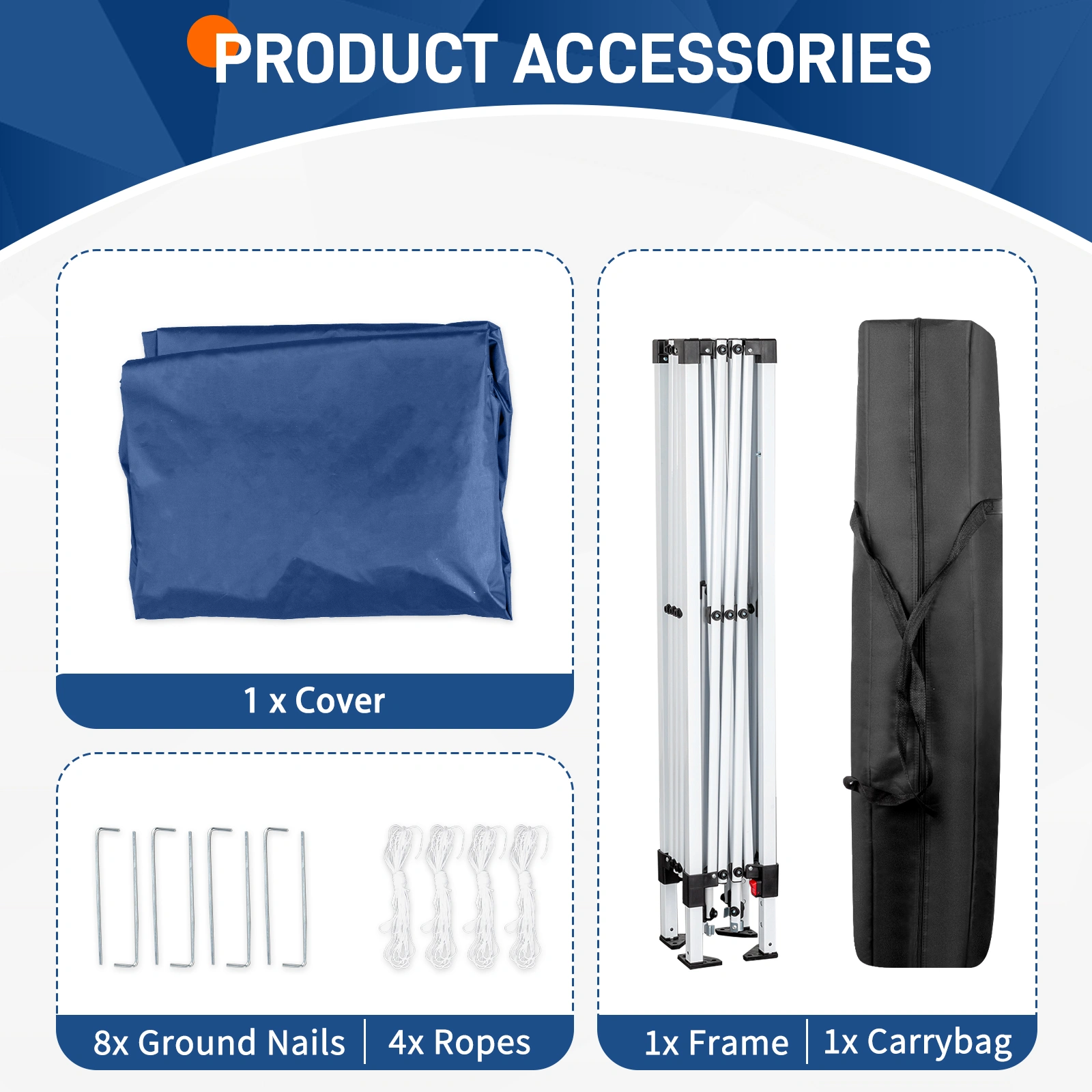 8*8ft Portable Home Use Waterproof Folding Tent Blue view 10