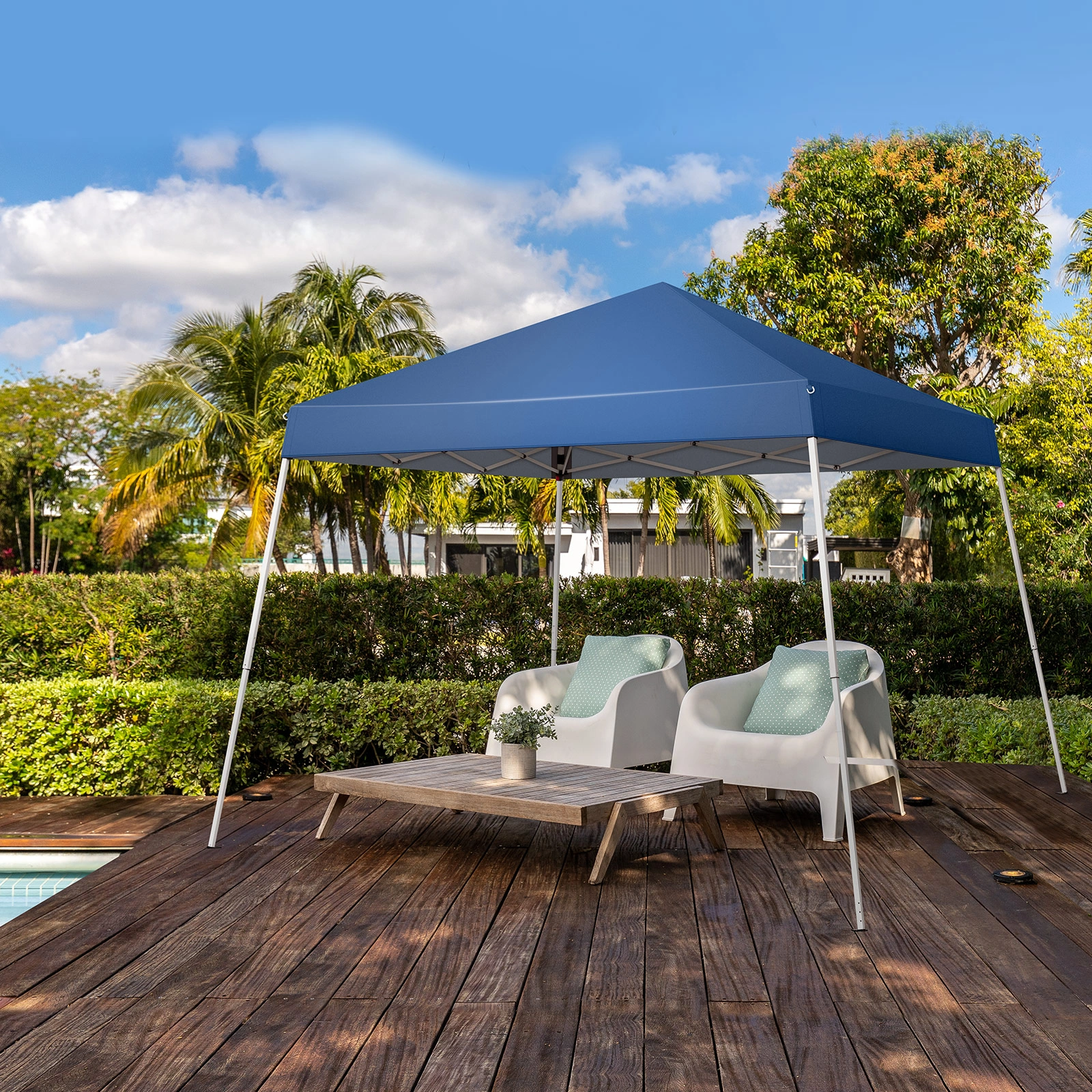 8*8ft Portable Home Use Waterproof Folding Tent Blue view 12