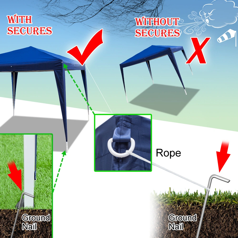 8*8ft Portable Home Use Waterproof Folding Tent Blue view 97