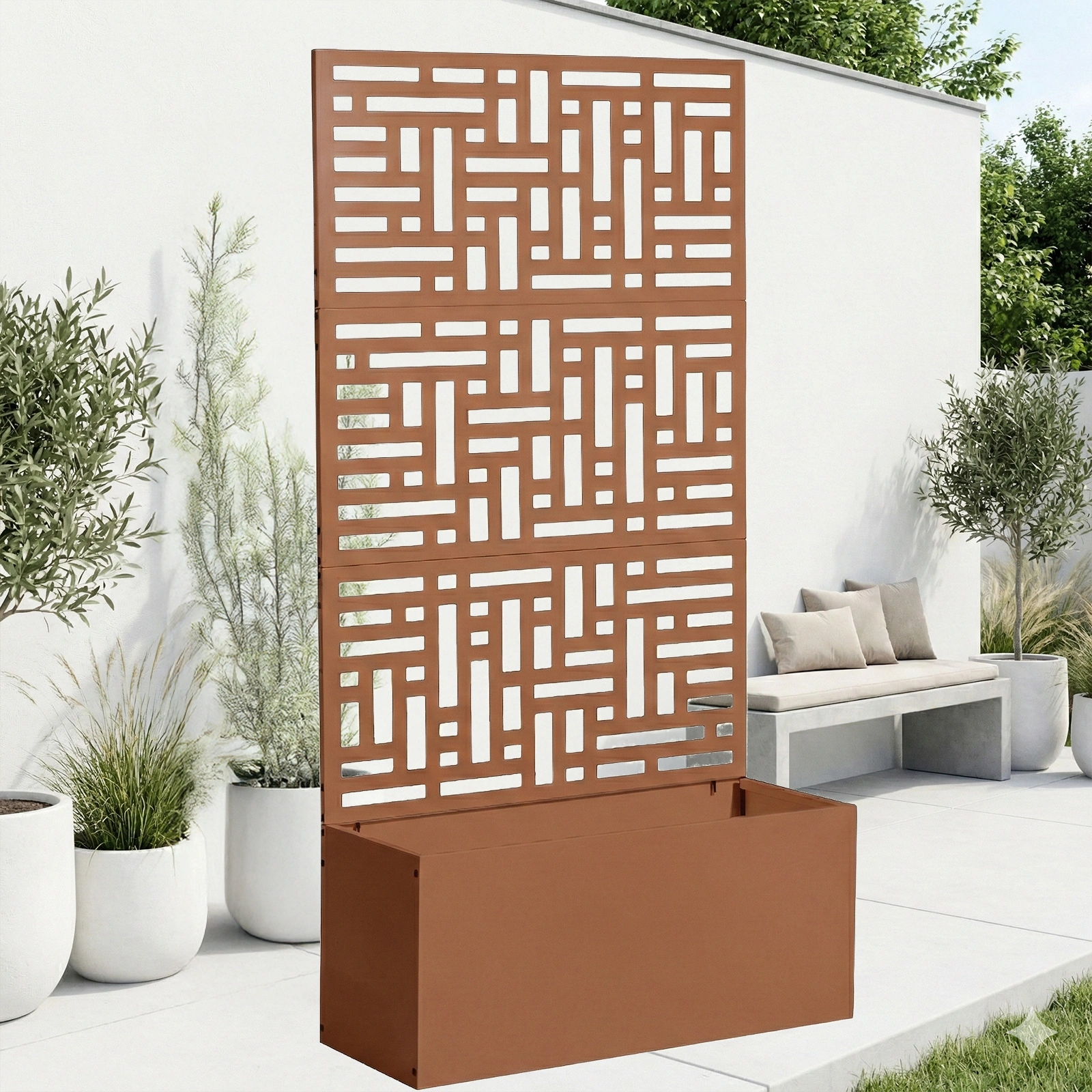 Metal Garden Bed with Trellis, 70 Inch Height Metal Planter Box with Trellis, Garden Box for Climbing Plants Vegetable, Metal Garden Bed with Drainage Holes view 5
