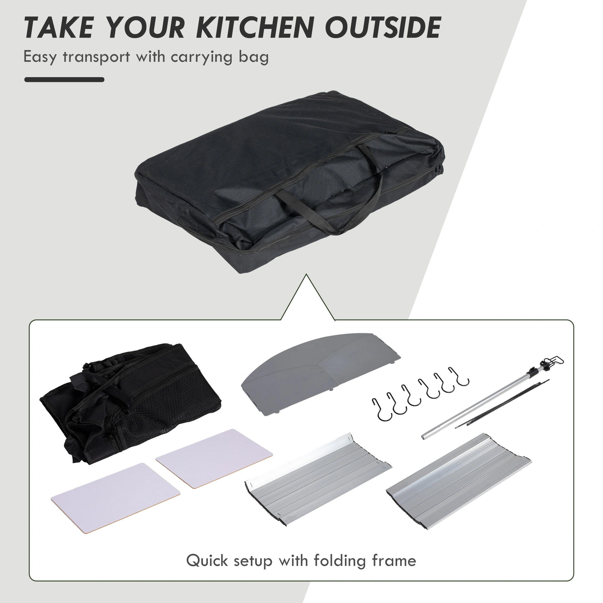 Ultralight Portable Camping Table Foldable Aluminum Alloy Outdoor Picnic Table with Carry Bag view 2