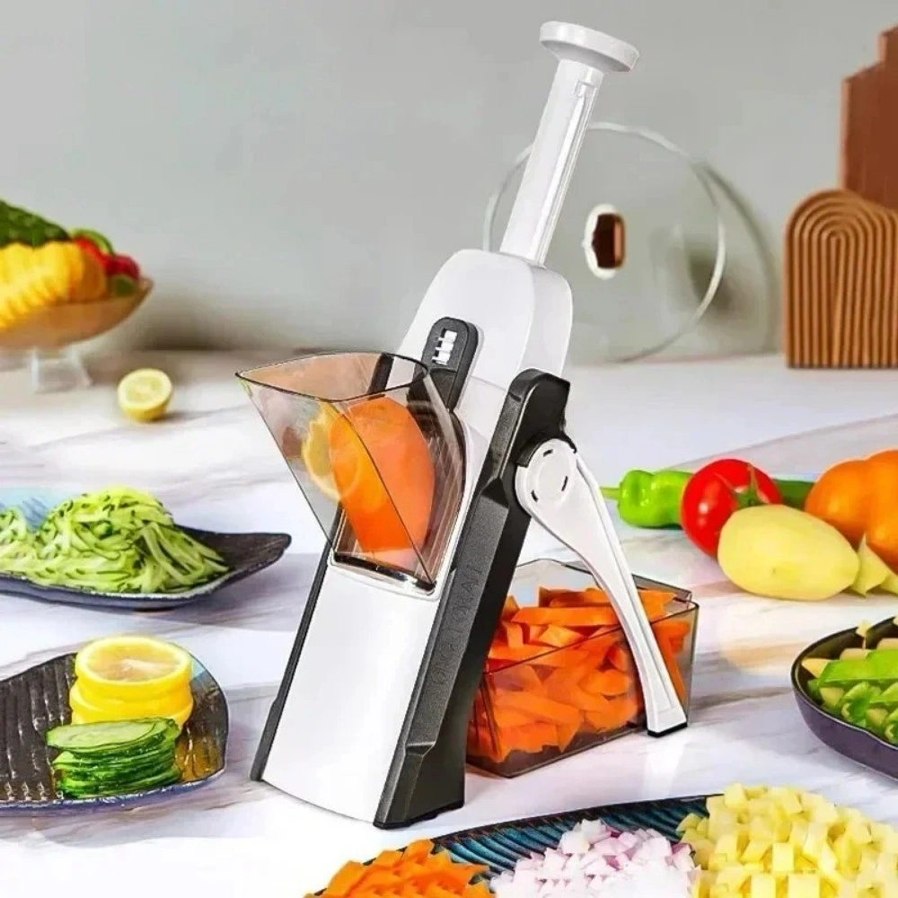 Kitchen Vegetable Chopper, Manual Multi-Function Salad Slicer, Potato Cutter, Cheese Grater & French Fry Tool