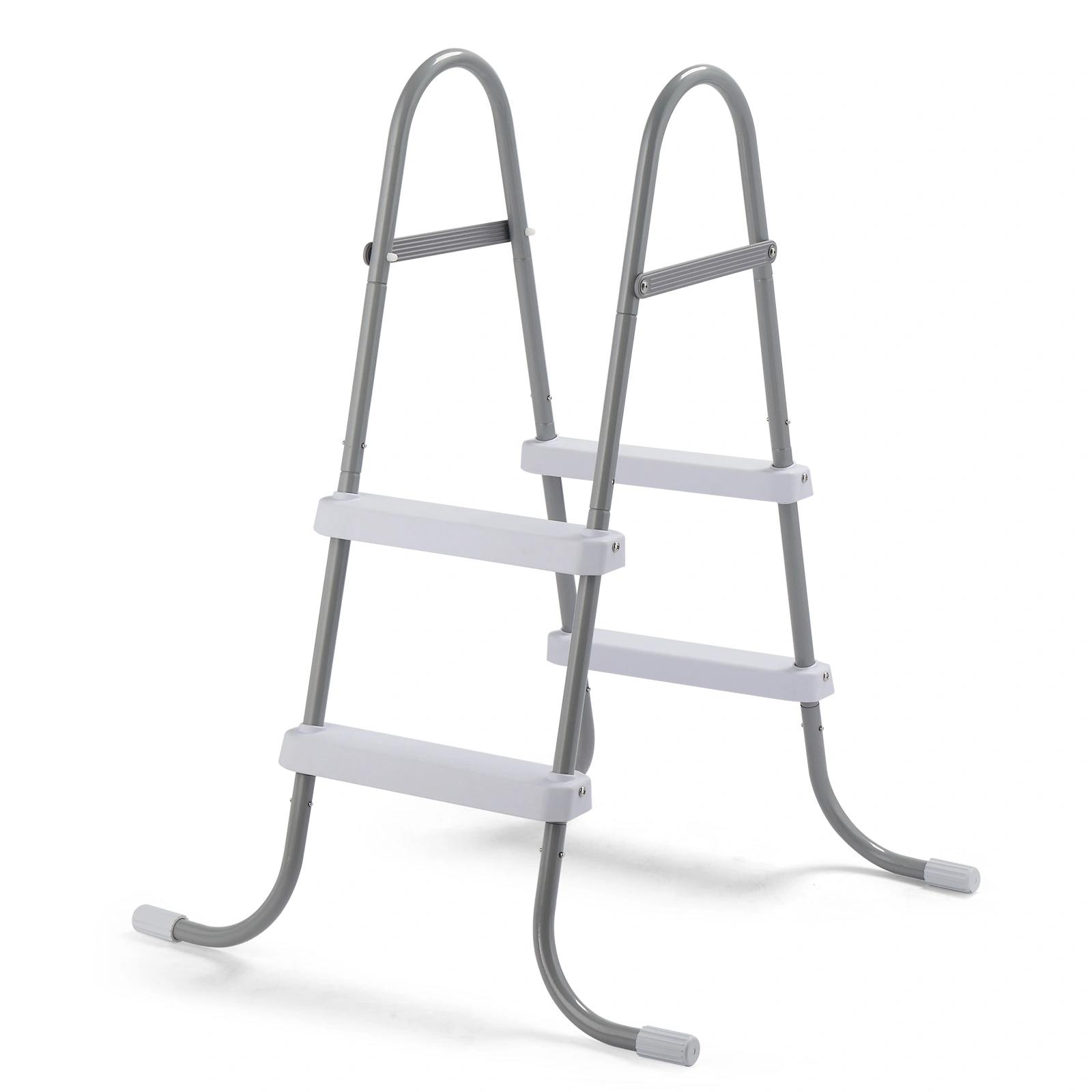 2 Steps 33in Pool Ladder Iron Grey Frame + White Steps