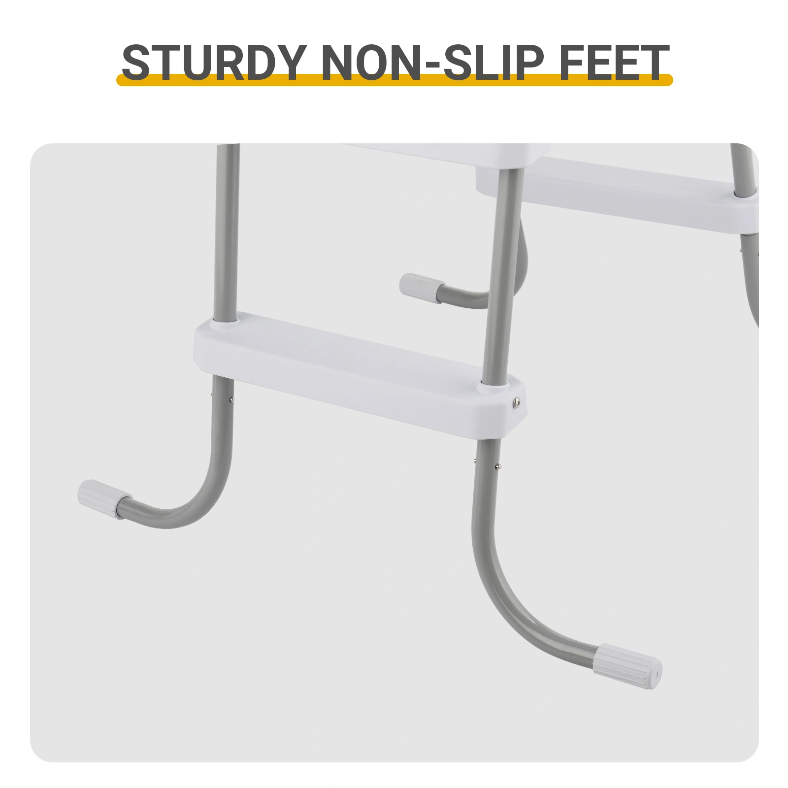 2 Steps 33in Pool Ladder Iron Grey Frame + White Steps view 7