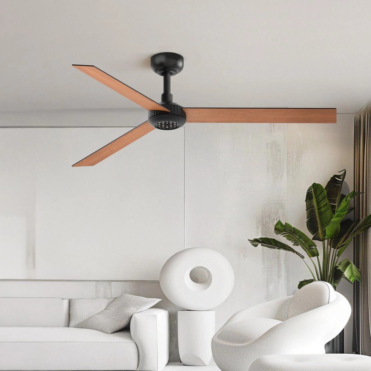 52 inch Modern Ceiling Fan with Lights,Remote Control, 3 Plywood Blades,6-Speed,Dimmable, Noiseless Reversible DC Motor,Indoor/Outdoor Ceiling Fan for Living Room Bedroom patio, 3D-X3[Unable ship on weekends, TK/TEMU only for pickup, only TX10643 war view 10