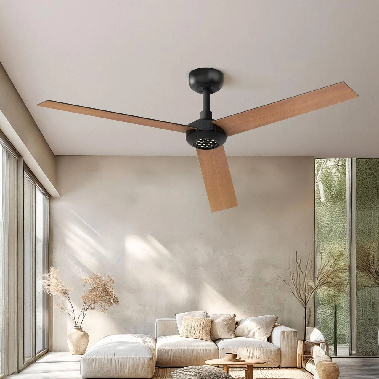 52 inch Modern Ceiling Fan with Lights,Remote Control, 3 Plywood Blades,6-Speed,Dimmable, Noiseless Reversible DC Motor,Indoor/Outdoor Ceiling Fan for Living Room Bedroom patio, 3D-X3[Unable ship on weekends, TK/TEMU only for pickup, only TX10643 war view 8