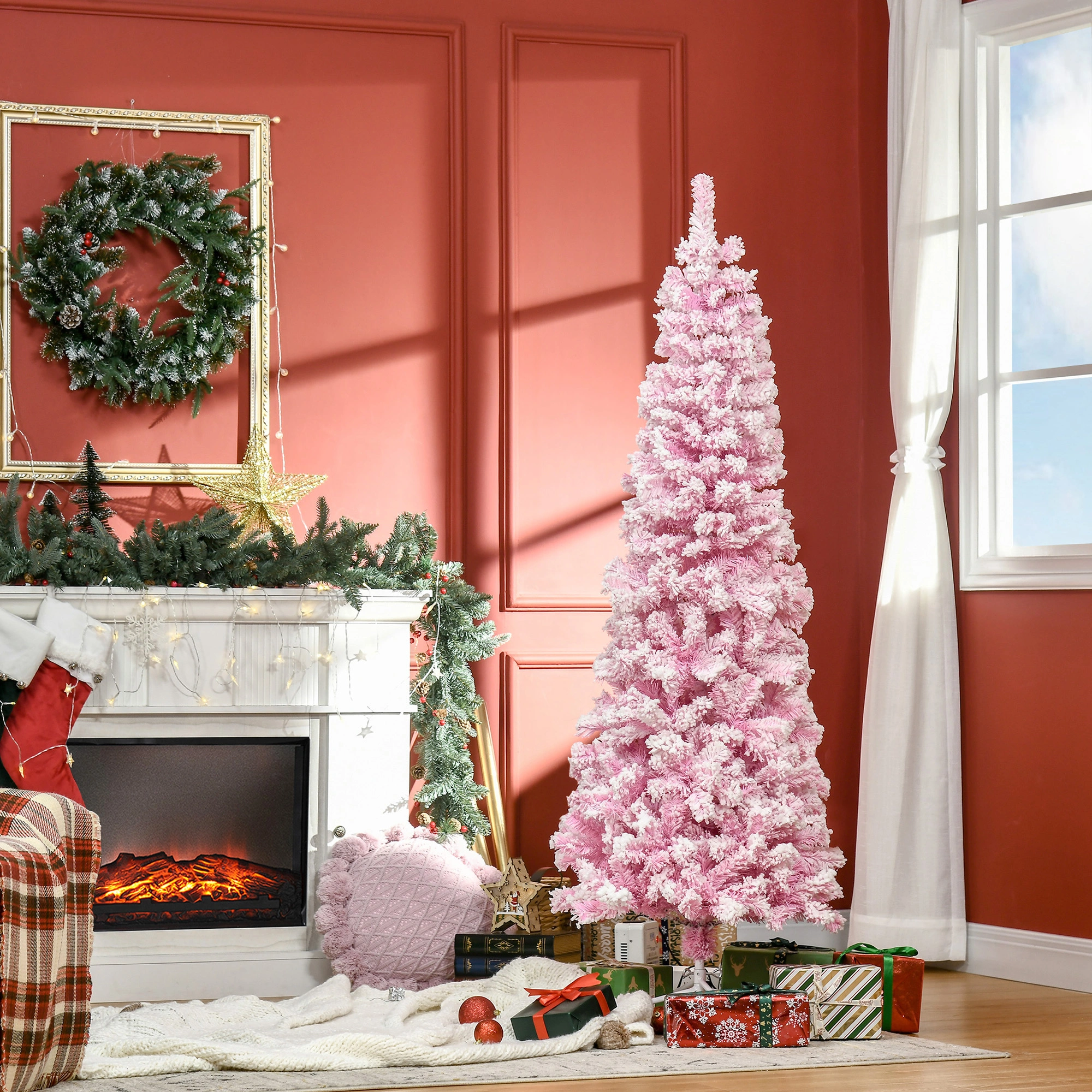 7.5ft Artificial Christmas Tree with LED Lights - Full Premium Pine Design