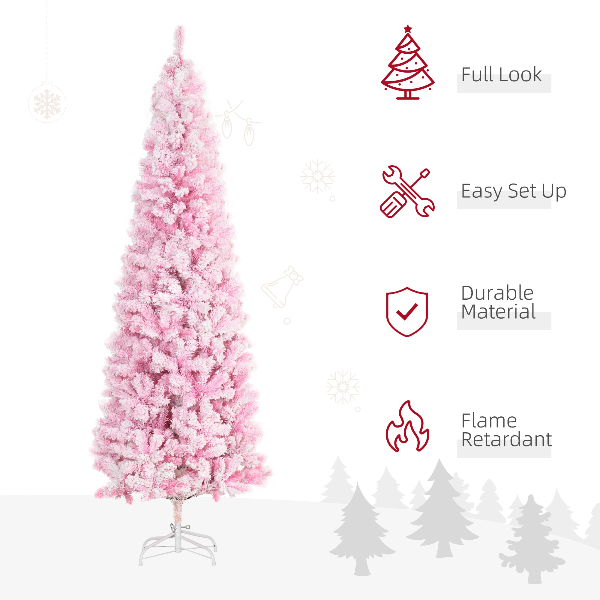 7.5ft Artificial Christmas Tree with LED Lights - Full Premium Pine Design view 3