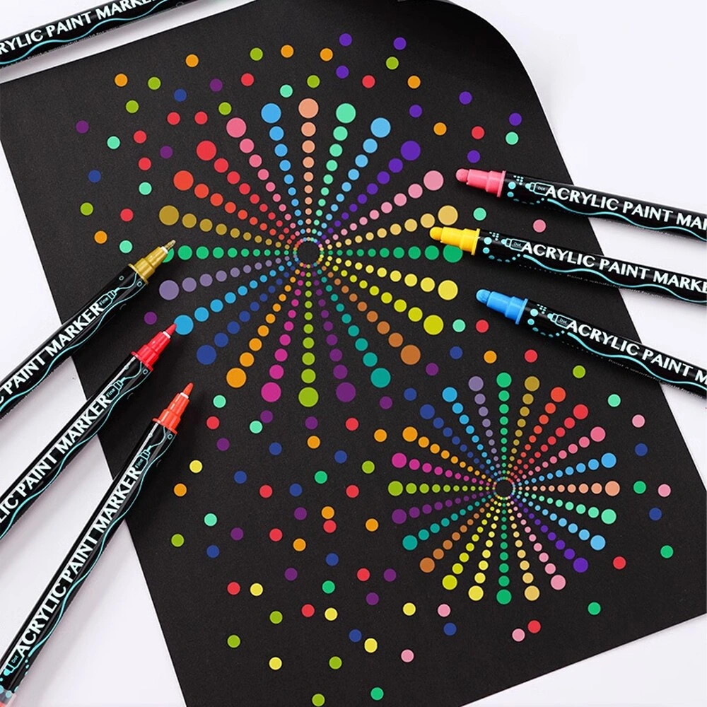 25 Color Acrylic Paint Pens Markers Fine Tip 1-5mm for Glass Stone Ceramic Tile Acrylic Craft Art Supplies view 3