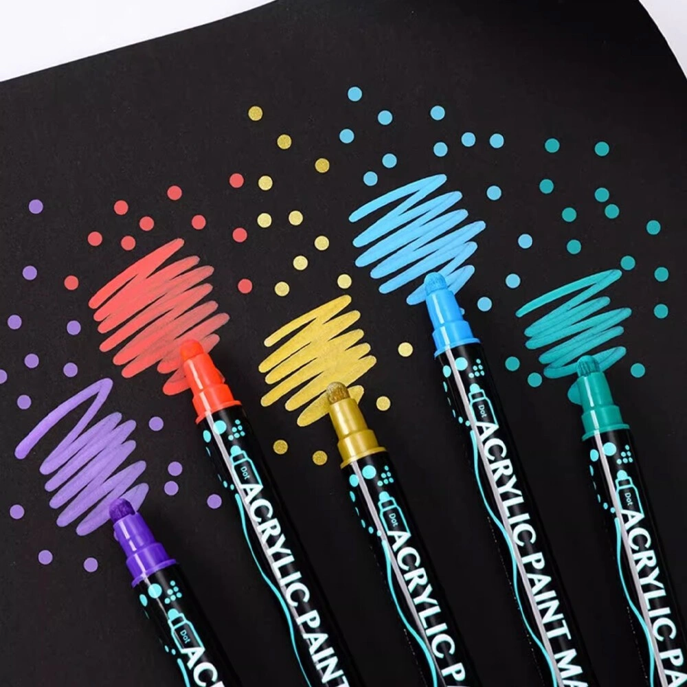 25 Color Acrylic Paint Pens Markers Fine Tip 1-5mm for Glass Stone Ceramic Tile Acrylic Craft Art Supplies view 5