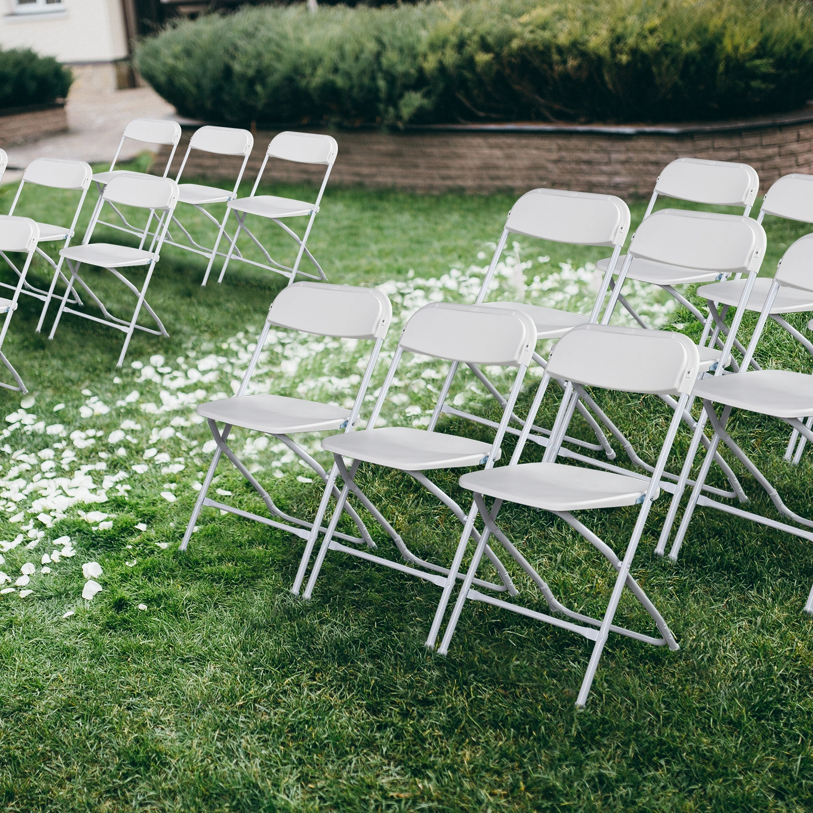 4pcs Injection Molding Classic Garden Plastic Folding Chair White view 13