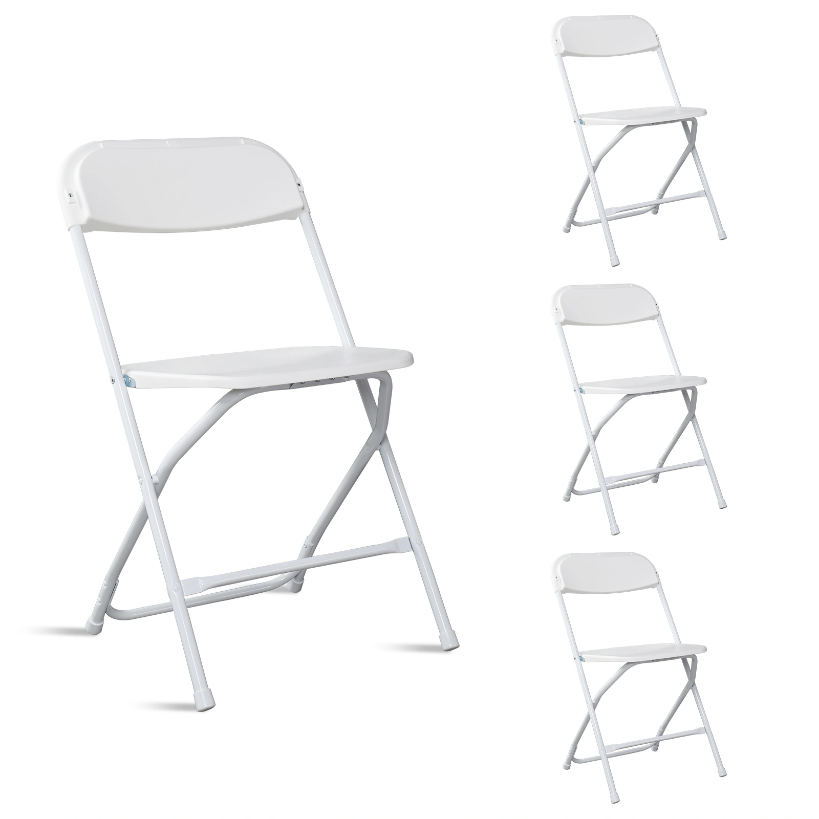 4pcs Injection Molding Classic Garden Plastic Folding Chair White view 6