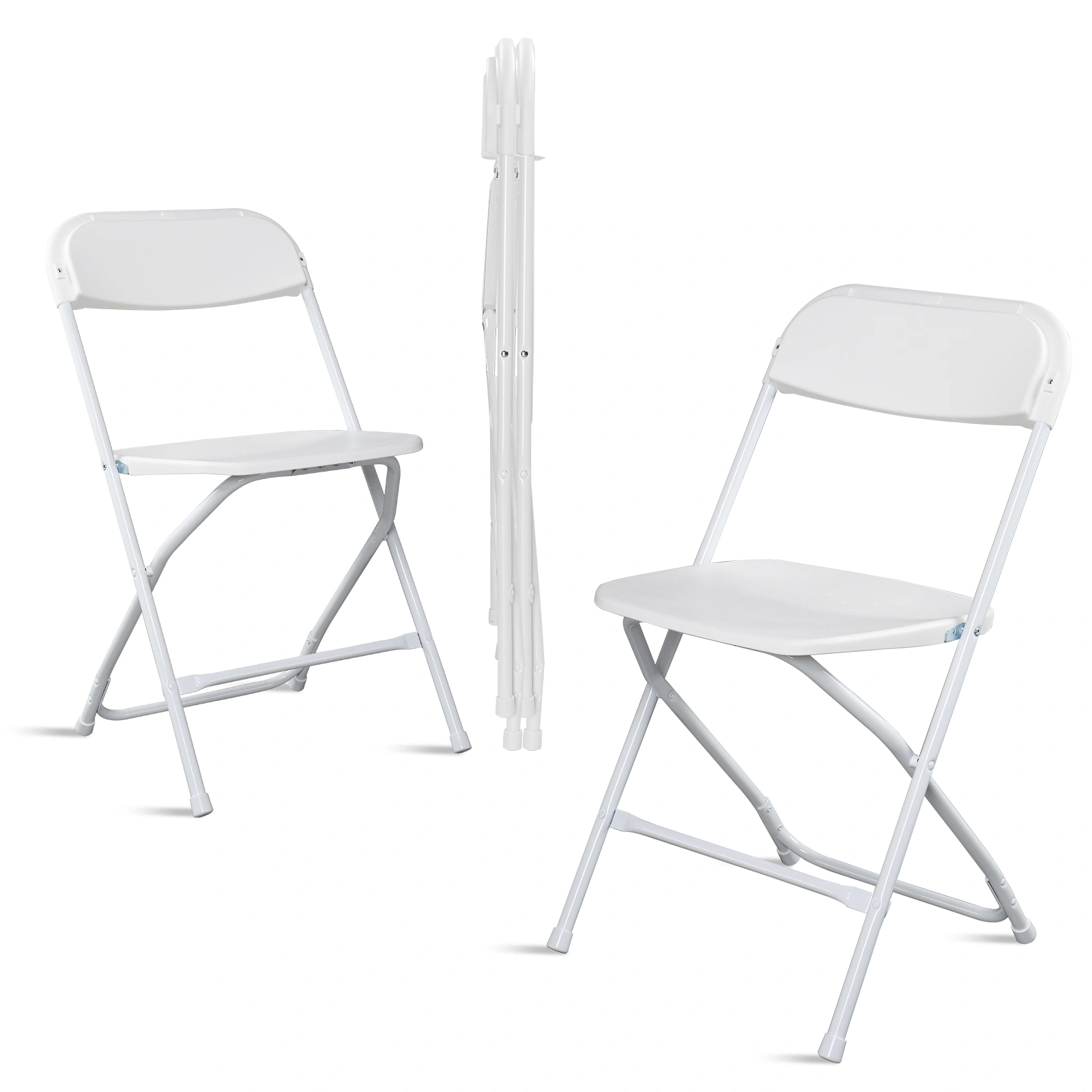 4pcs Injection Molding Classic Garden Plastic Folding Chair White view 9