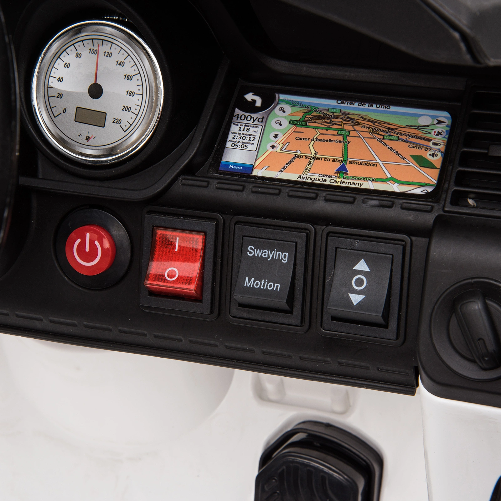 12V Dual Drive Police Car with 2.4G Remote Control, 7Ah Battery, White Ride-On Toy view 10