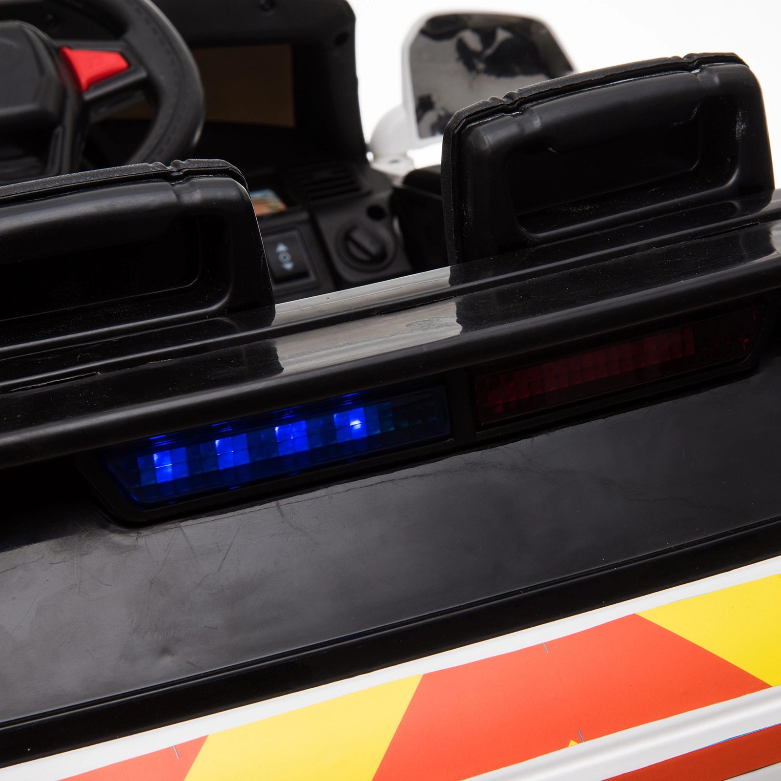 12V Dual Drive Police Car with 2.4G Remote Control, 7Ah Battery, White Ride-On Toy view 14