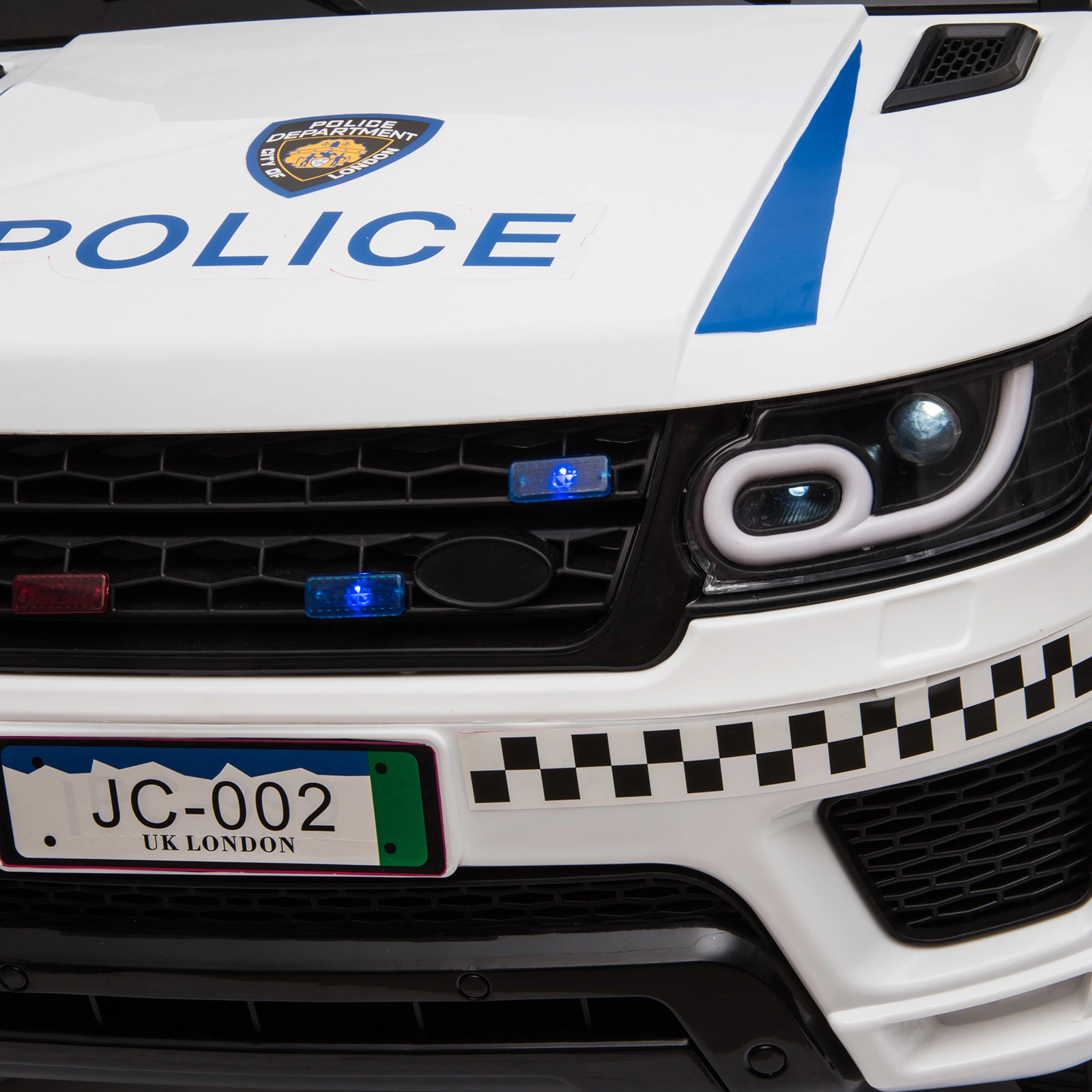 12V Dual Drive Police Car with 2.4G Remote Control, 7Ah Battery, White Ride-On Toy view 24
