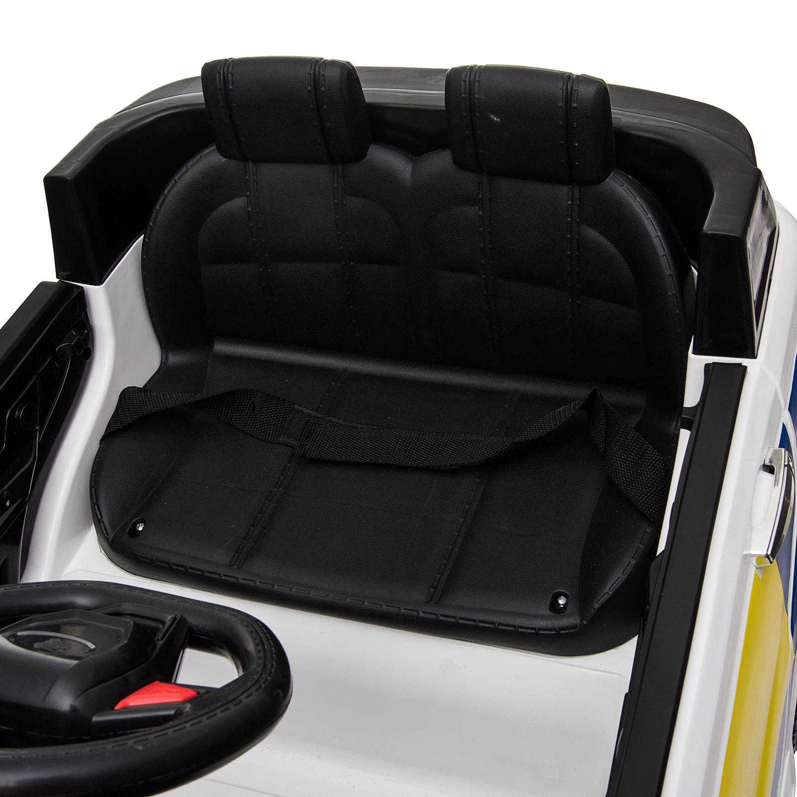 12V Dual Drive Police Car with 2.4G Remote Control, 7Ah Battery, White Ride-On Toy view 27