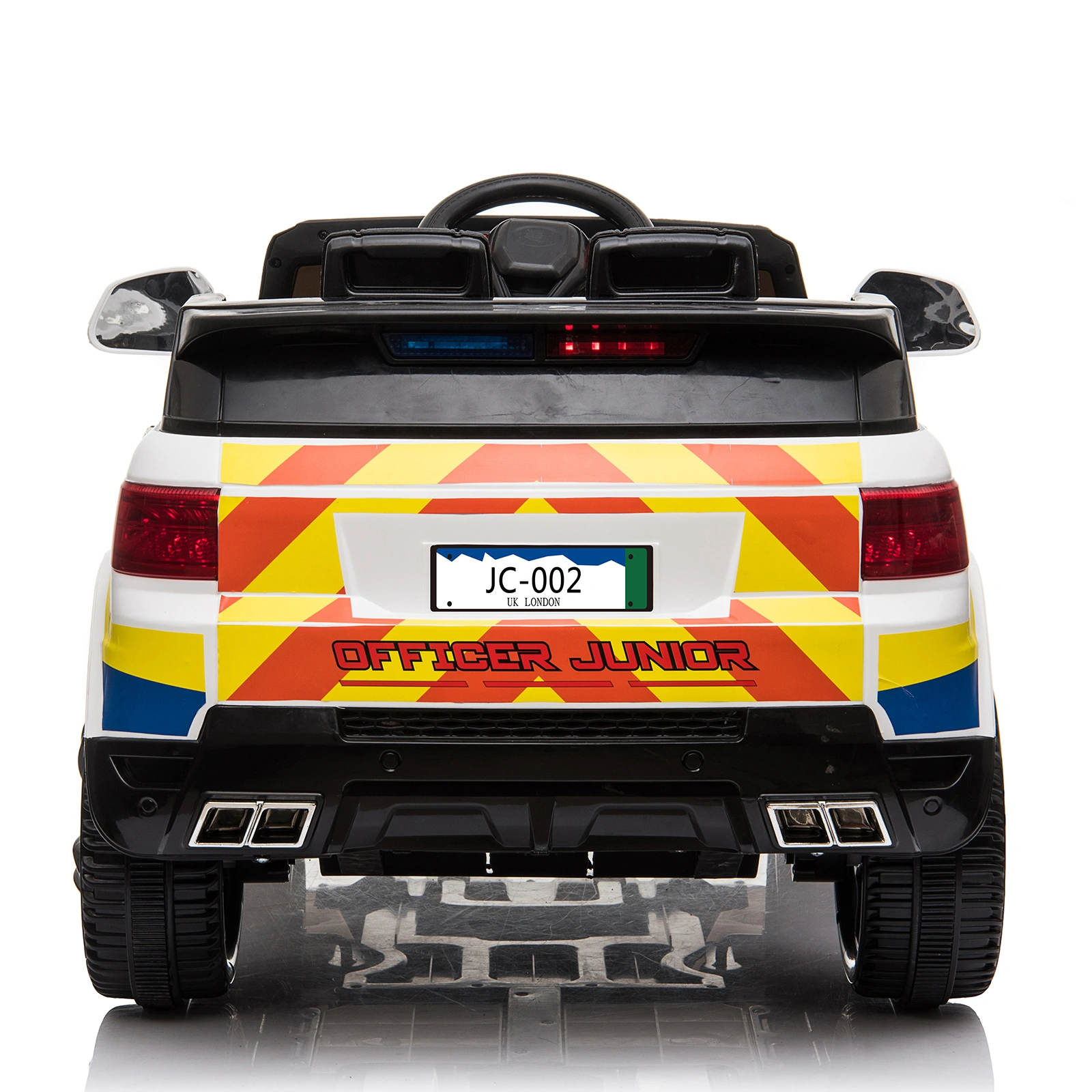 12V Dual Drive Police Car with 2.4G Remote Control, 7Ah Battery, White Ride-On Toy view 4