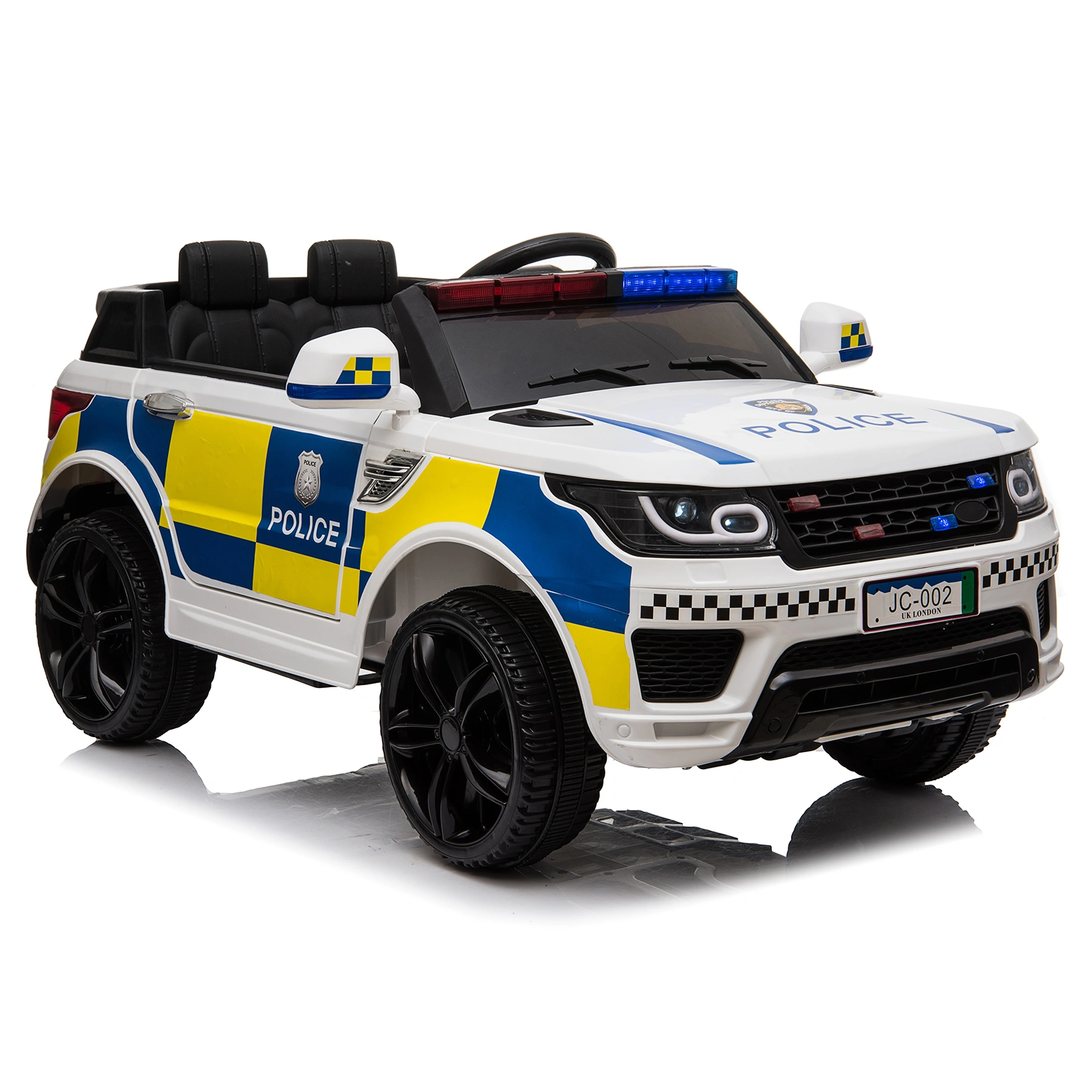 12V Dual Drive Police Car with 2.4G Remote Control, 7Ah Battery, White Ride-On Toy view 5