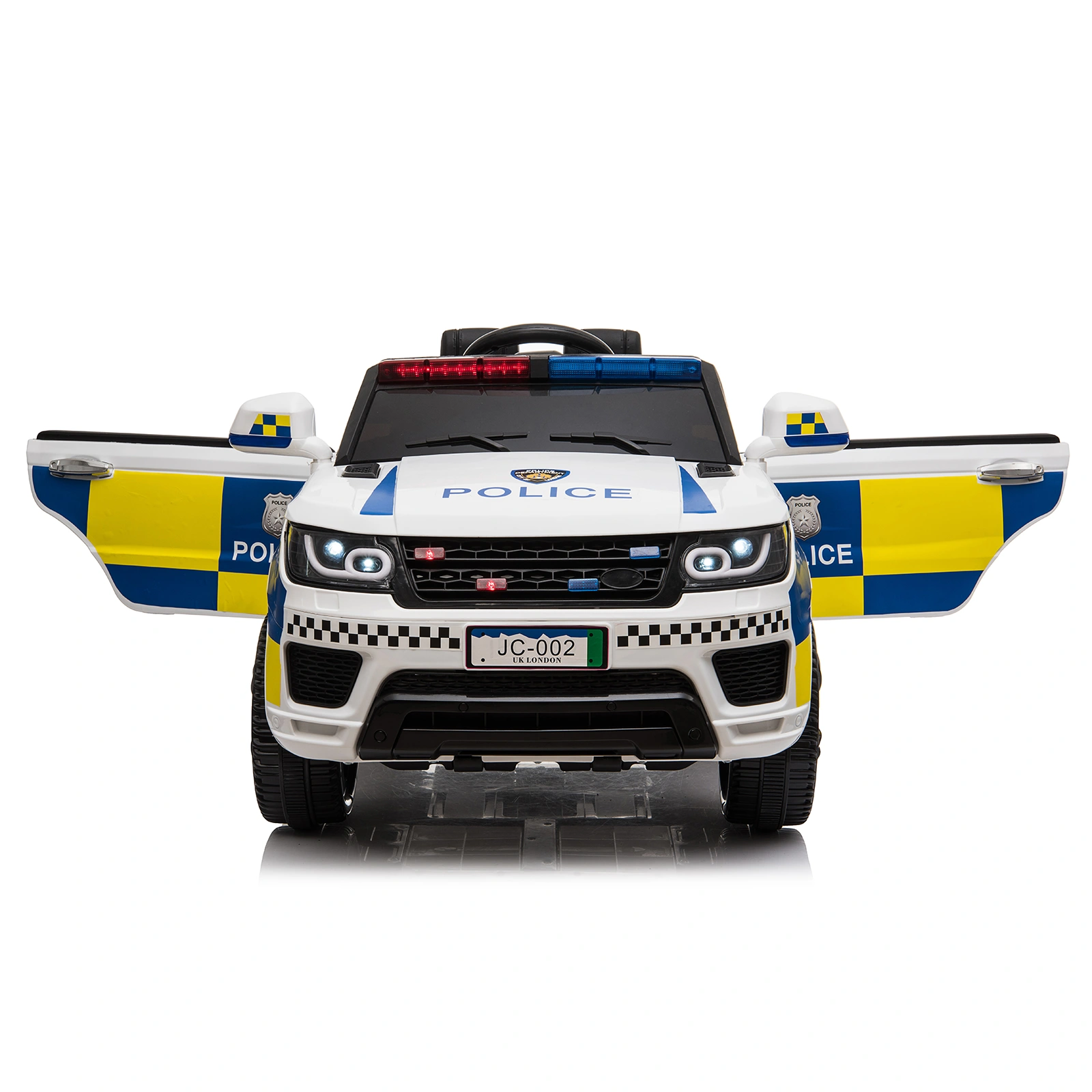 12V Dual Drive Police Car with 2.4G Remote Control, 7Ah Battery, White Ride-On Toy view 8