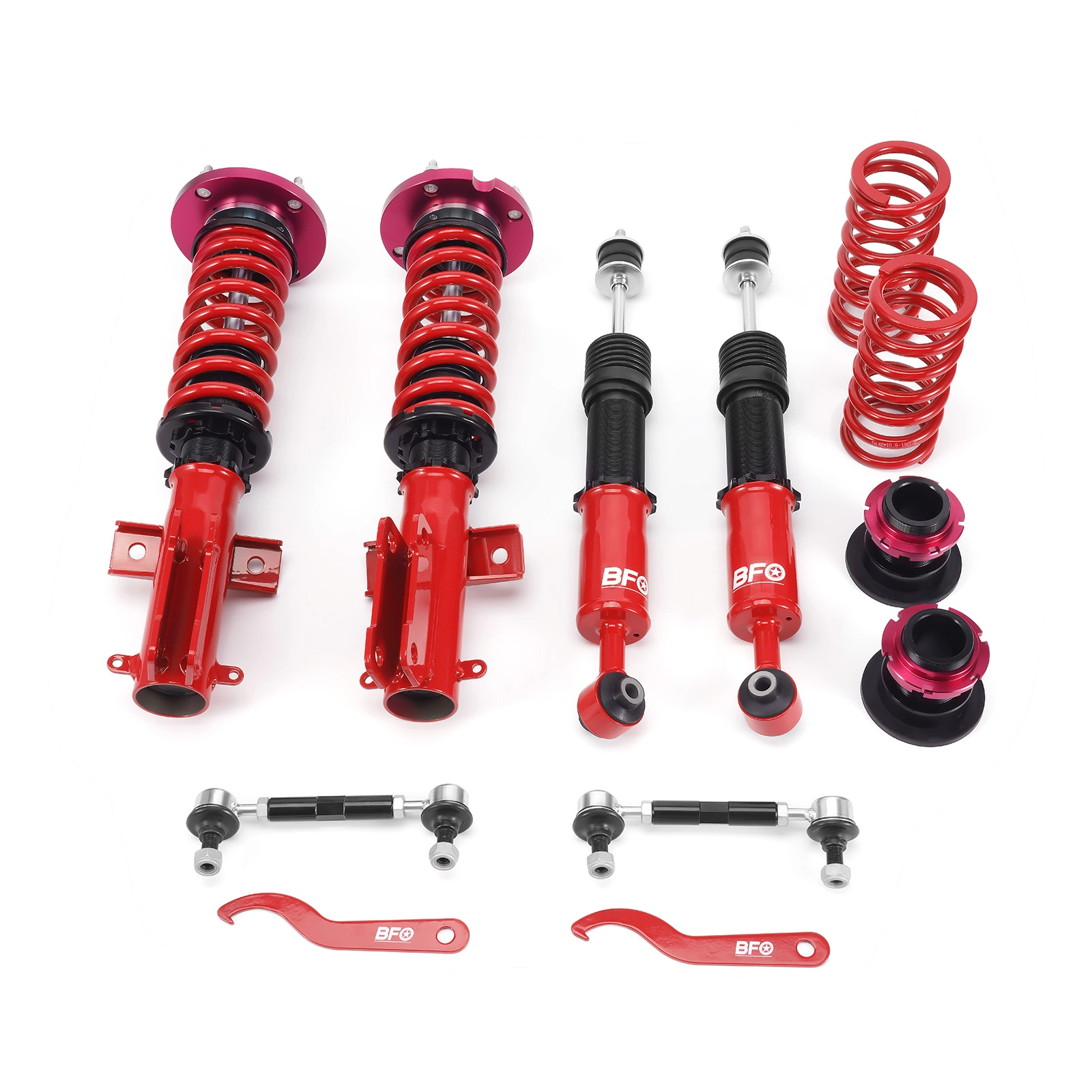 Adjustable Coilover Suspension Kit for Ford Mustang 2005-2014 Convertible Coupe 2-Door - Lowering Spring Shocks Set view 6