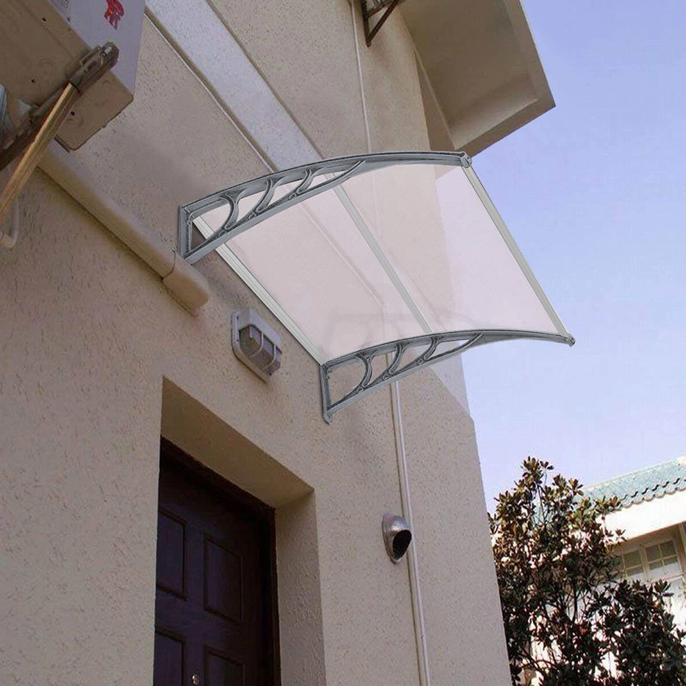 HT-100 x 80 Household Application Door & Window Rain Cover Eaves Canopy White & Gray Bracket view 17