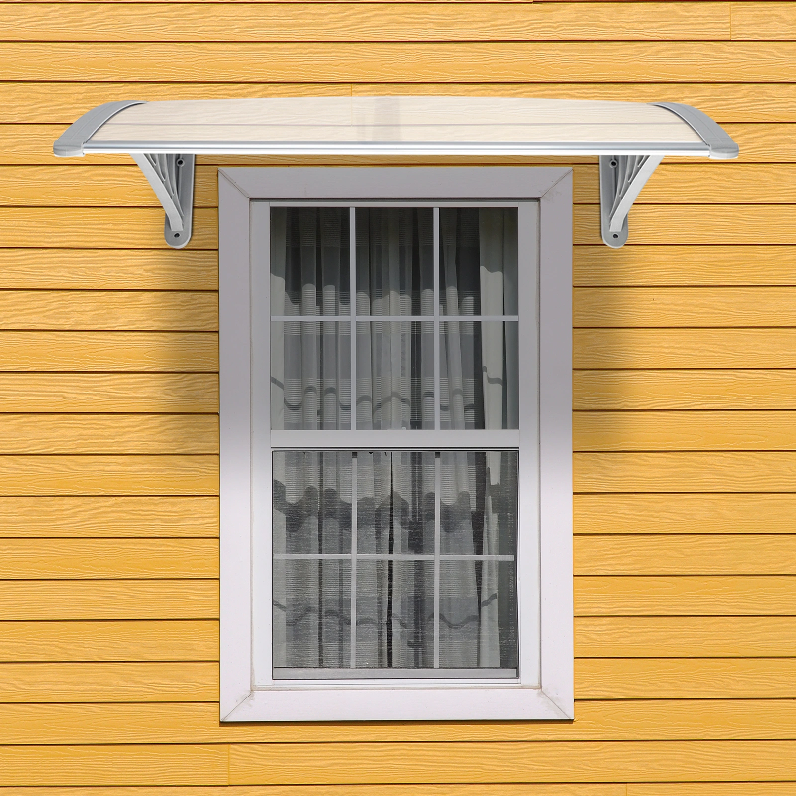 HT-100 x 80 Household Application Door & Window Rain Cover Eaves Canopy White & Gray Bracket view 22