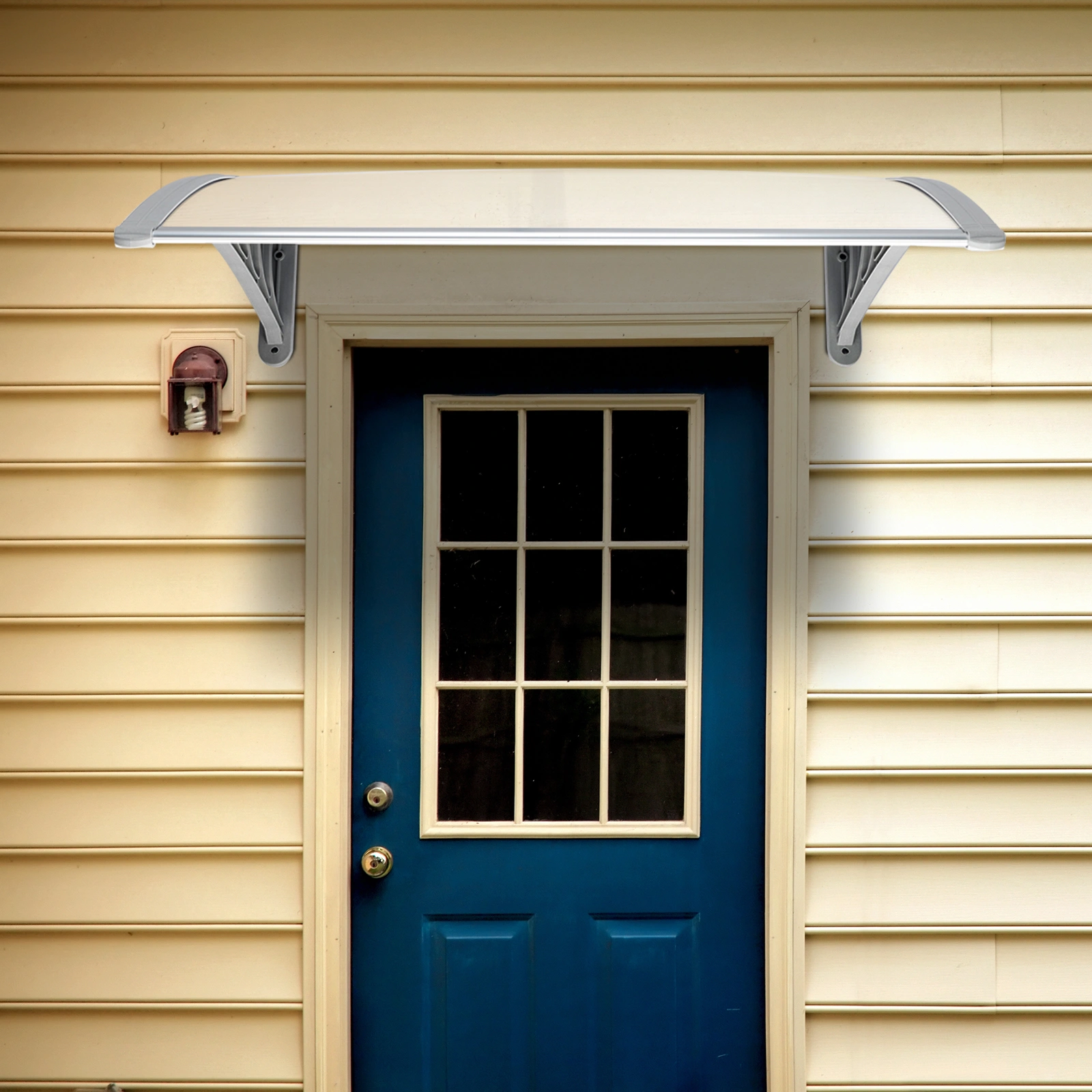 HT-100 x 80 Household Application Door & Window Rain Cover Eaves Canopy White & Gray Bracket view 25