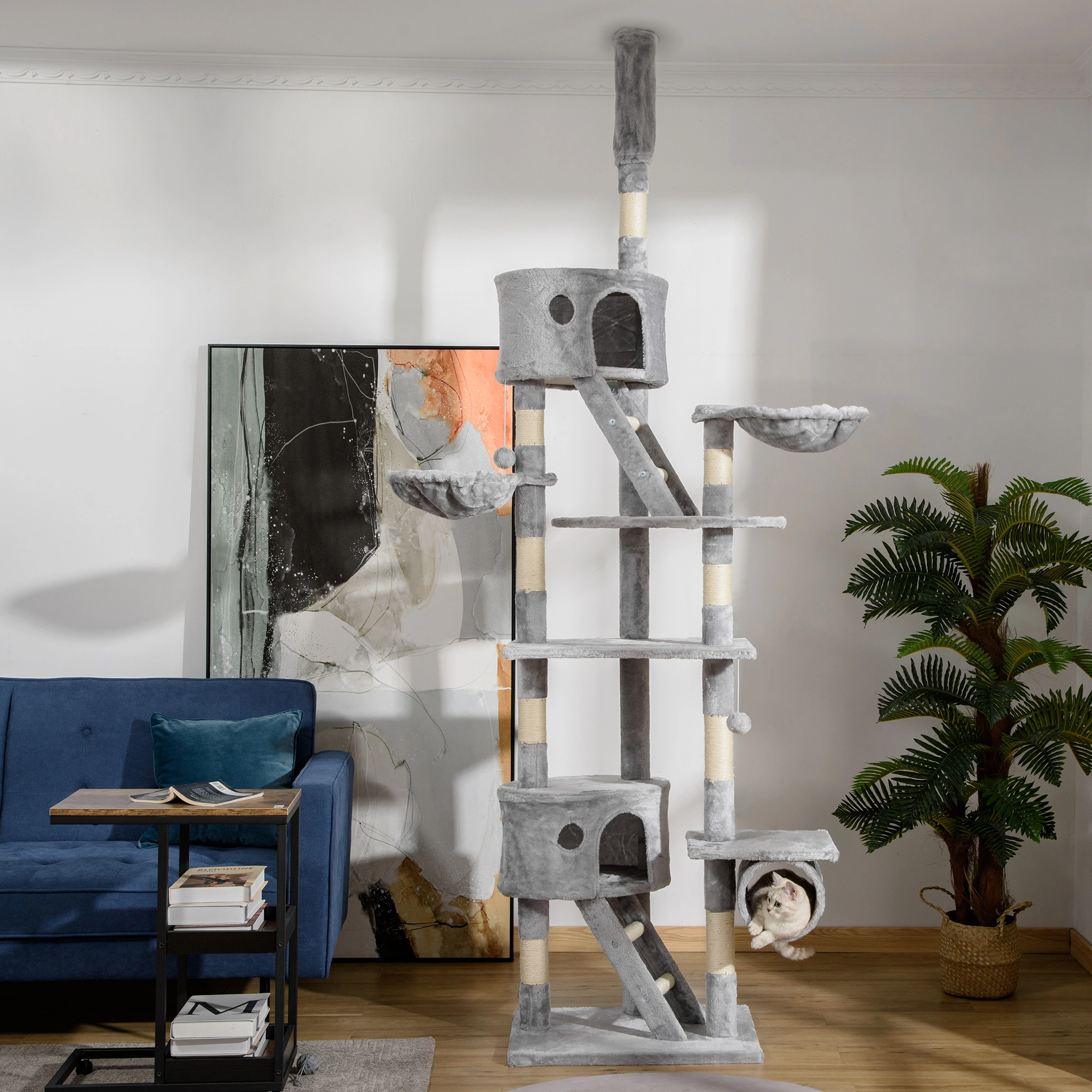 Cat Tree Tower for Cats & Kittens - Multi-Level Scratching Post Condo Playhouse