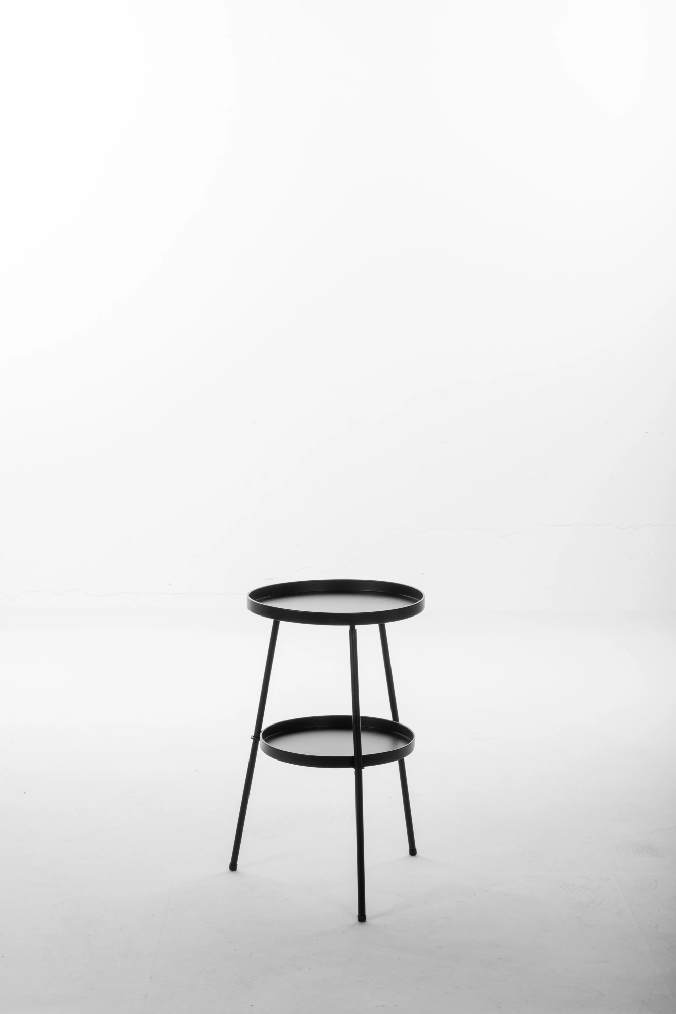Patio Small Side Table, Round 2 Tier End Table, Metal Round Coffee Table for Indoor Outdoor, Black view 9