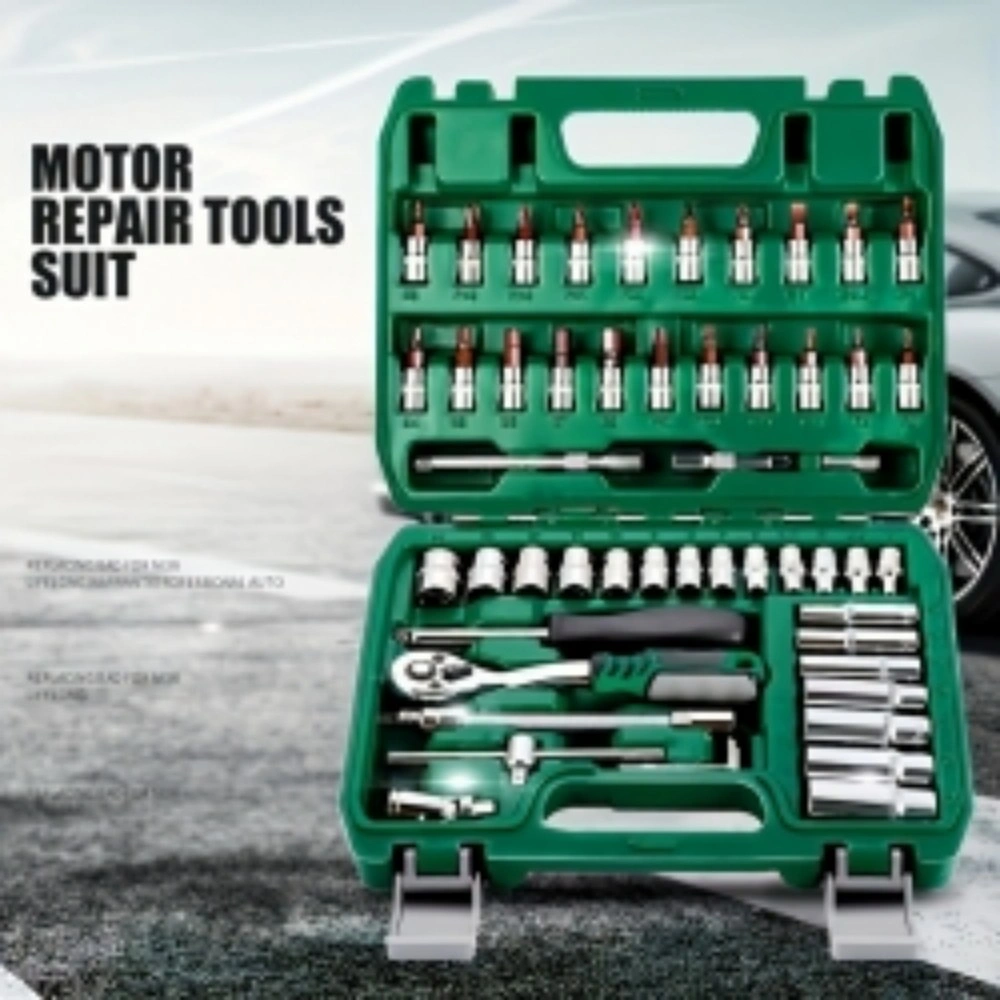 46-Piece 1/4 Inch Ratchet Wrench Combination Socket Tool Set for Car Auto Repair Mechanics view 2