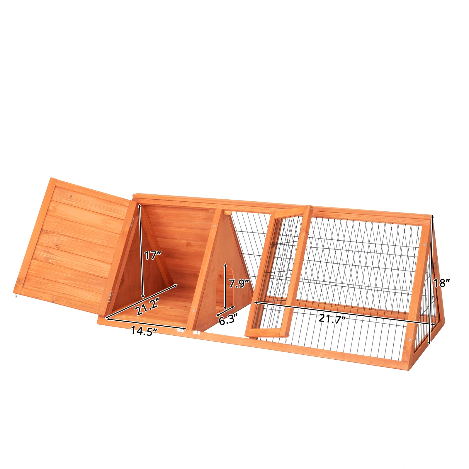 50" Wooden Rabbit Guinea Pig Hutch Wooden Rabbit Guinea Pig House view 2