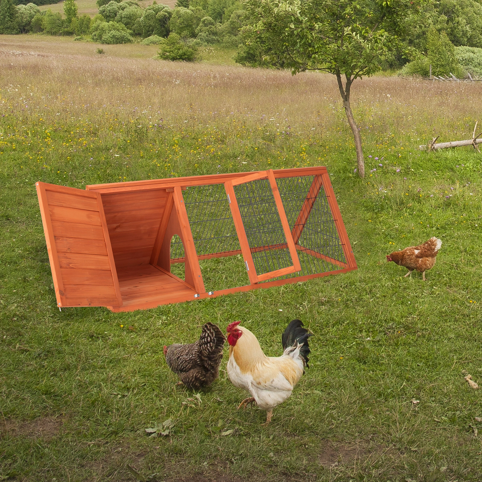 50" Wooden Rabbit Guinea Pig Hutch Wooden Rabbit Guinea Pig House view 8