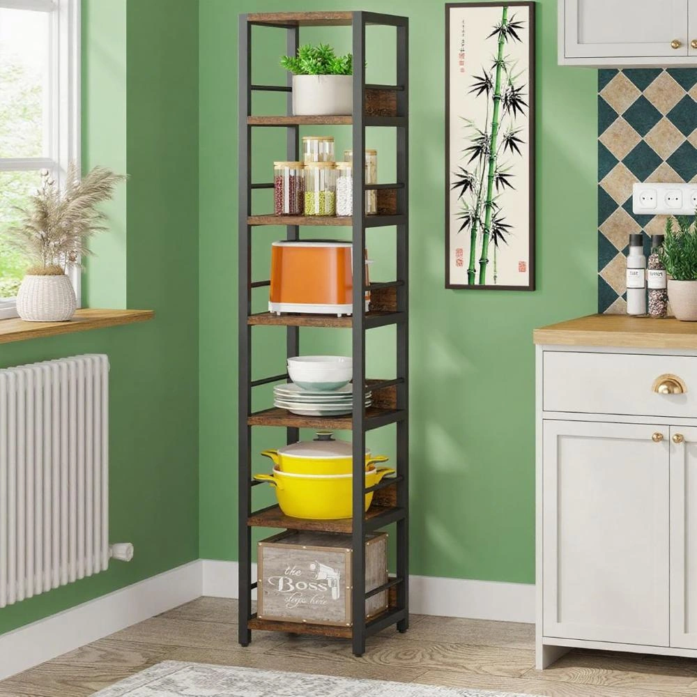 Bookshelf Storage Cabinet, Multi-Shelf Open Organizer Rack for Home Office & Living Room view 3