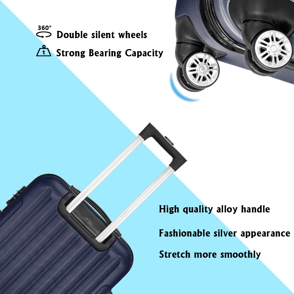 3-in-1 Multifunctional Large Capacity Traveling Storage Suitcase Luggage Set Navy Blue view 8