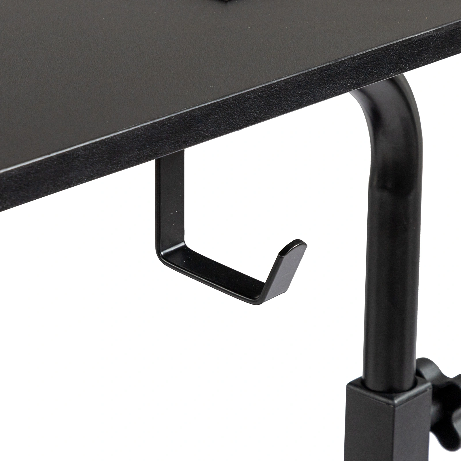 Black Wood Grain P2 15MM Particle Board with Melamine Coating Adjustable Computer Desk with 3 USB + 2 AC Outlets view 11