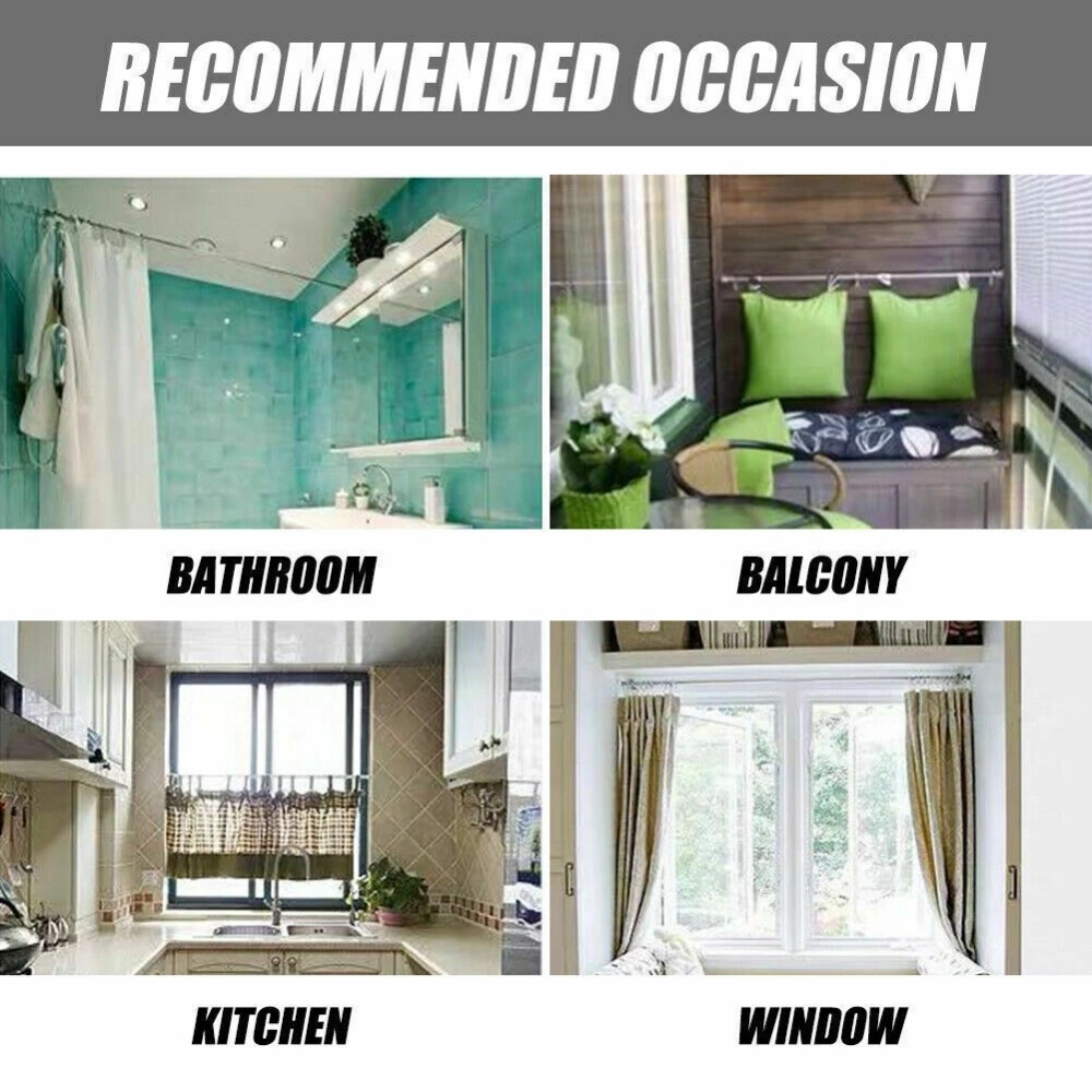 Heavy Duty Telescopic Shower Curtain Pole - Extendable Tension Rod for Bathroom, Bath Door & Window view 5