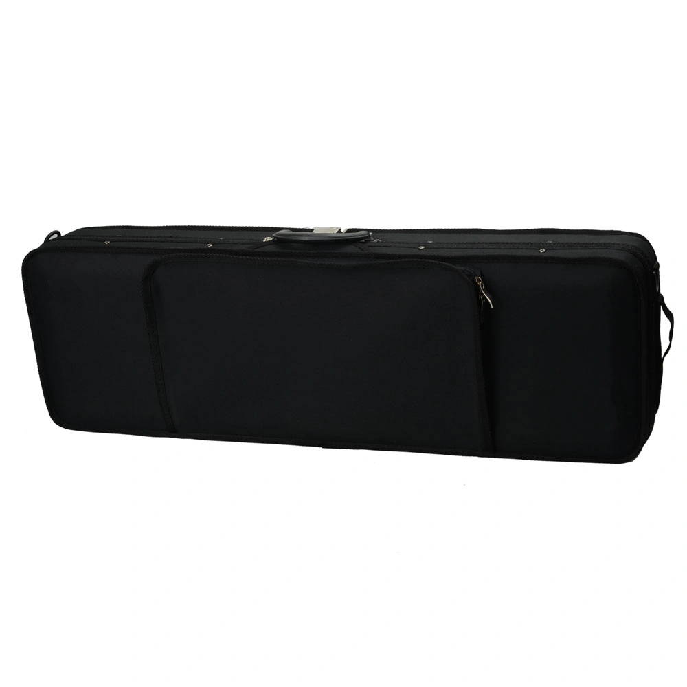 Fashion Square Nylon Violin Bag Case - Black Protective Travel Carrying Pouch view 3